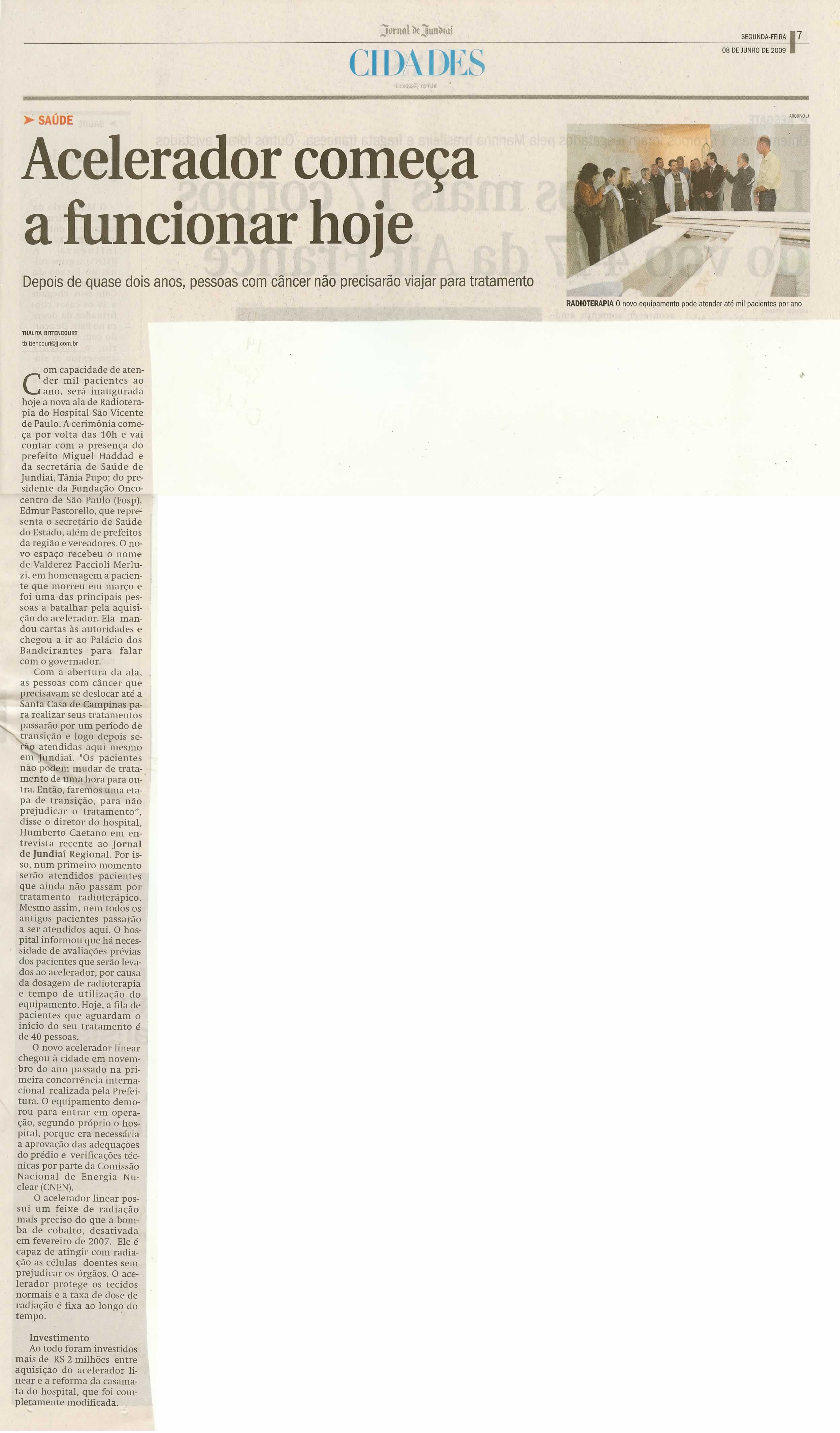 Jornal de Jundiaí - 08/06/2009