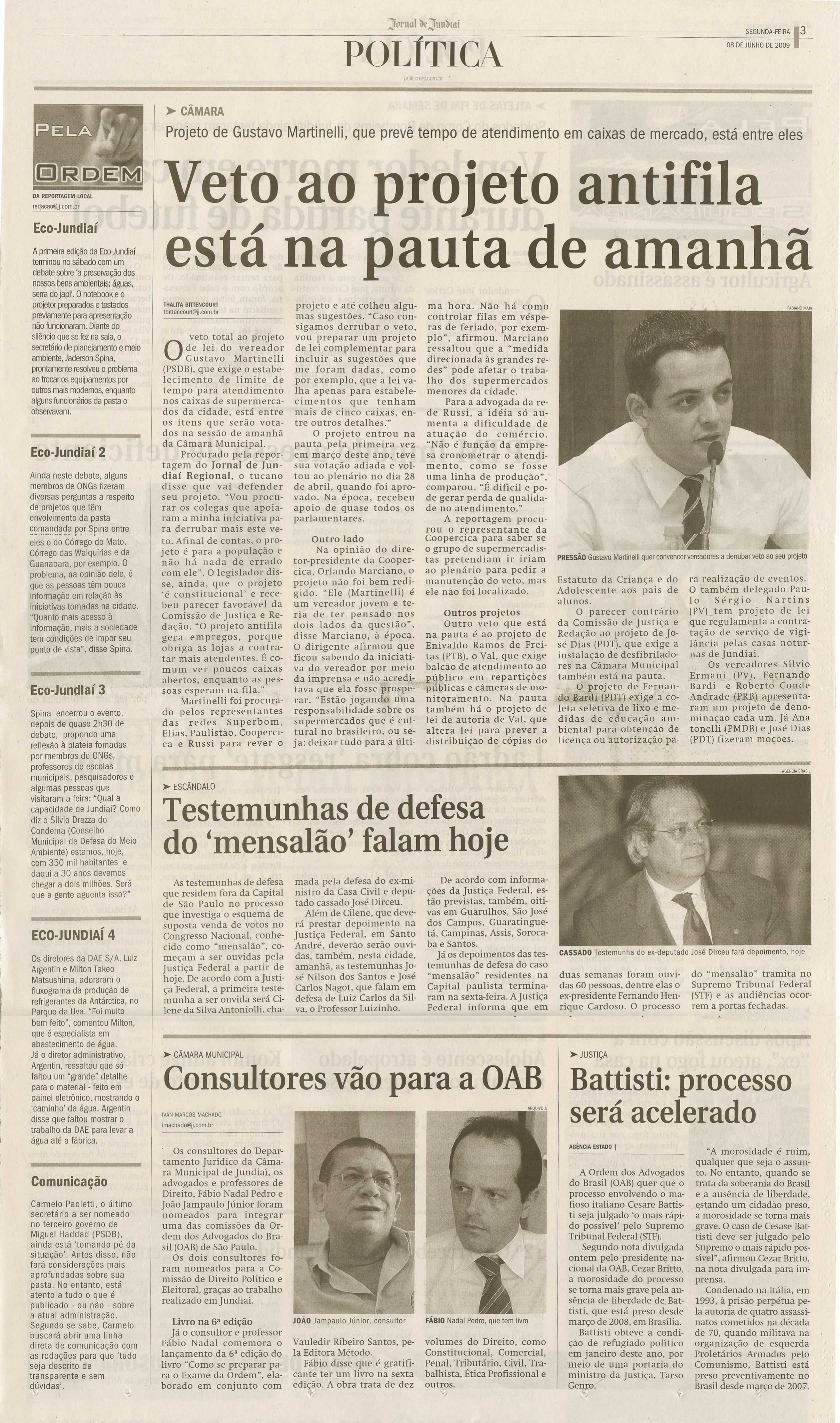 Jornal de Jundiaí - 08/06/2009
