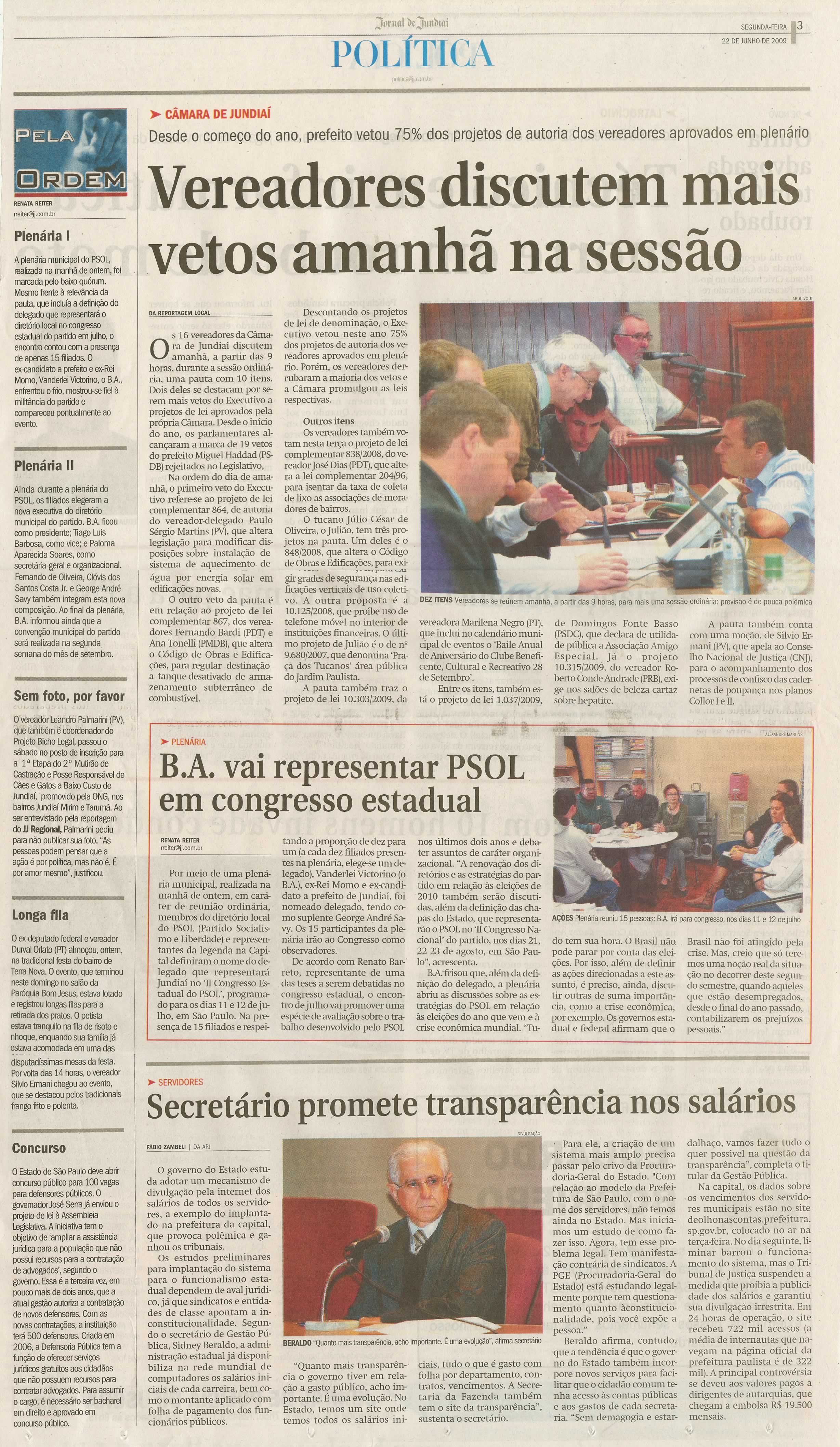 Jornal de Jundiaí - 22/06/2009