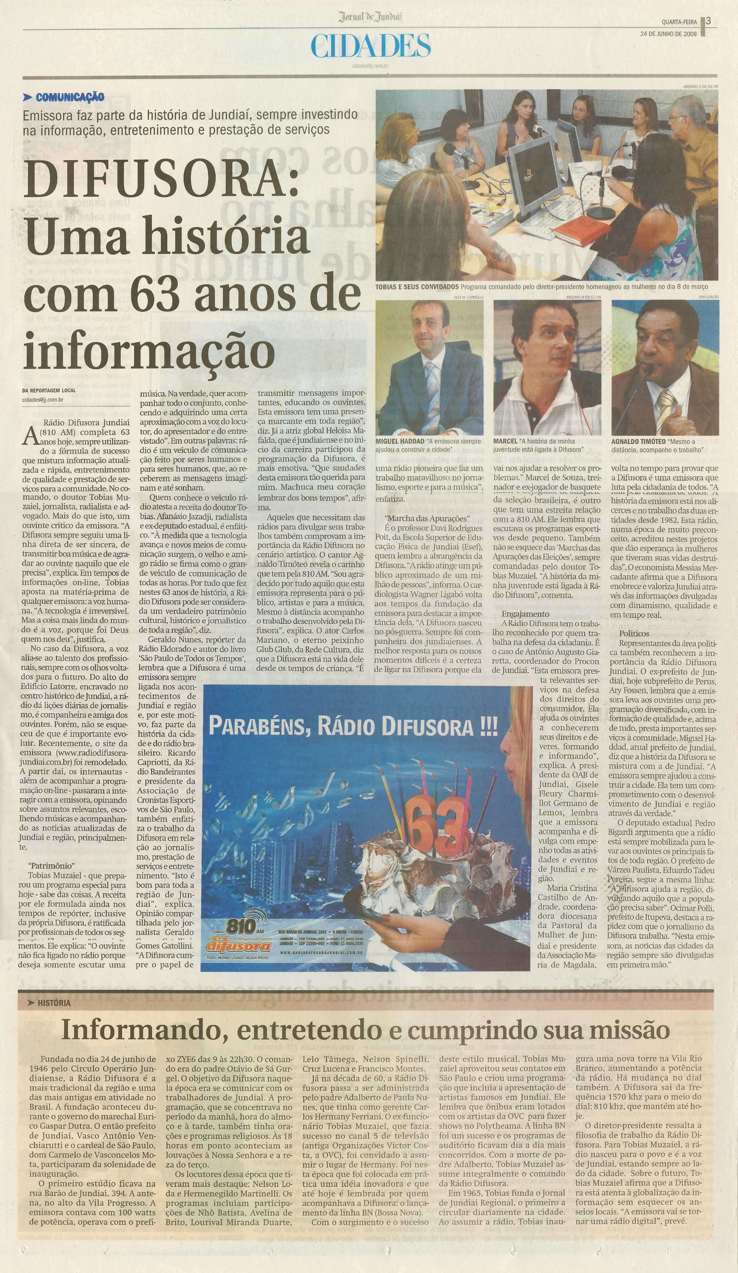 Jornal de Jundiaí - 24/06/2009