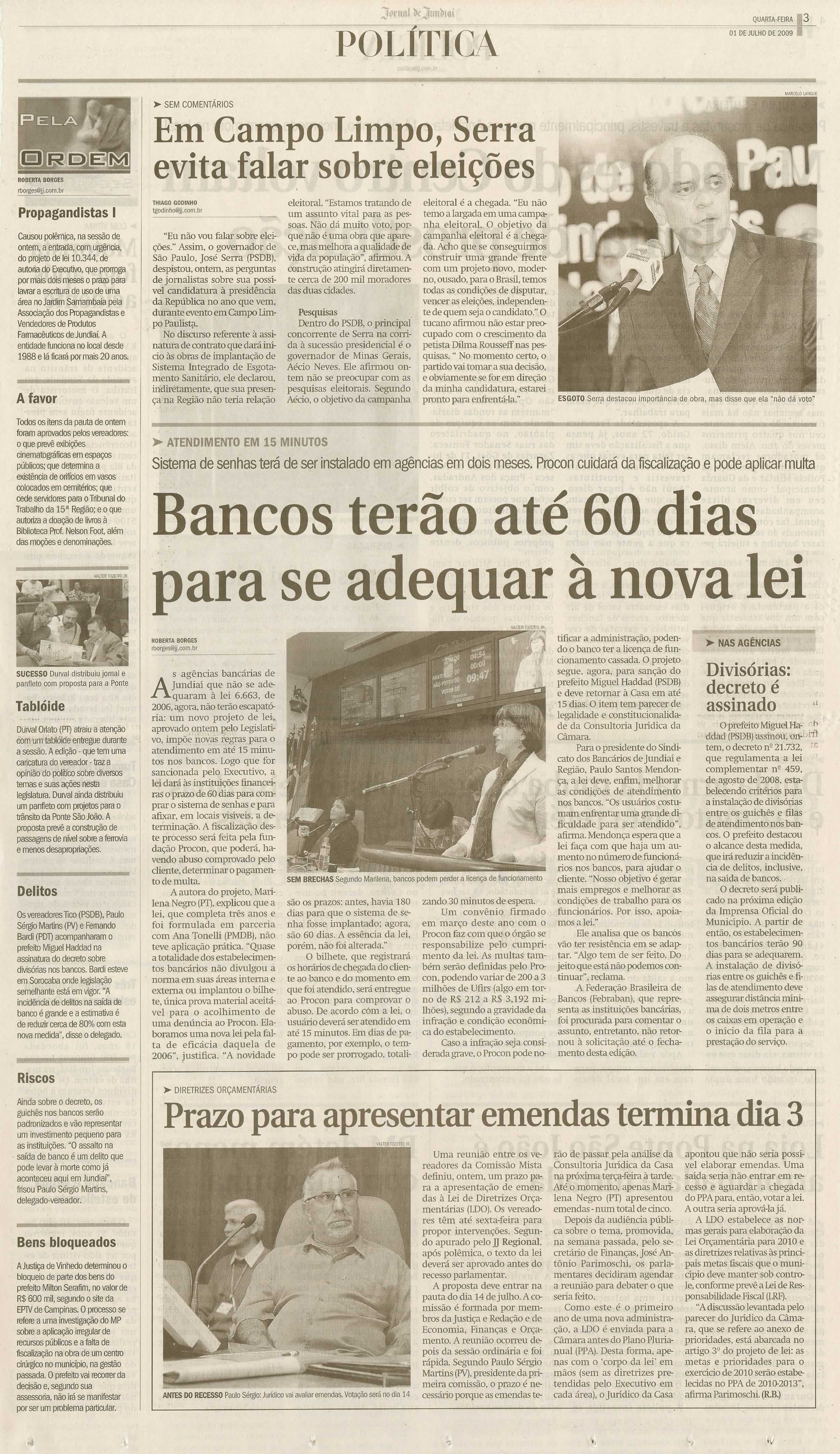 Jornal de Jundiaí - 01/07/2009