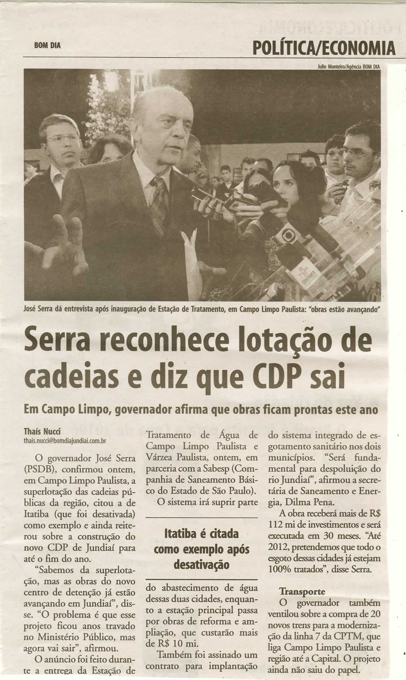 Bom Dia Jundiaí - 01/07/2009