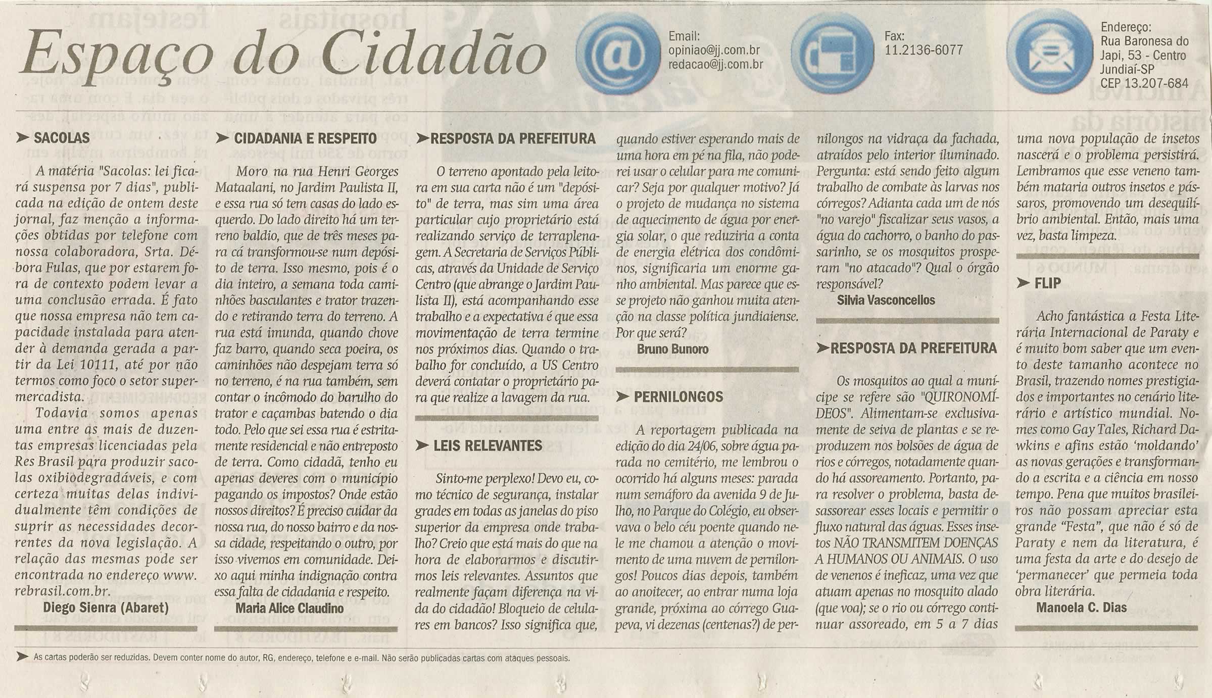 Jornal de Jundiaí - 02/07/2009