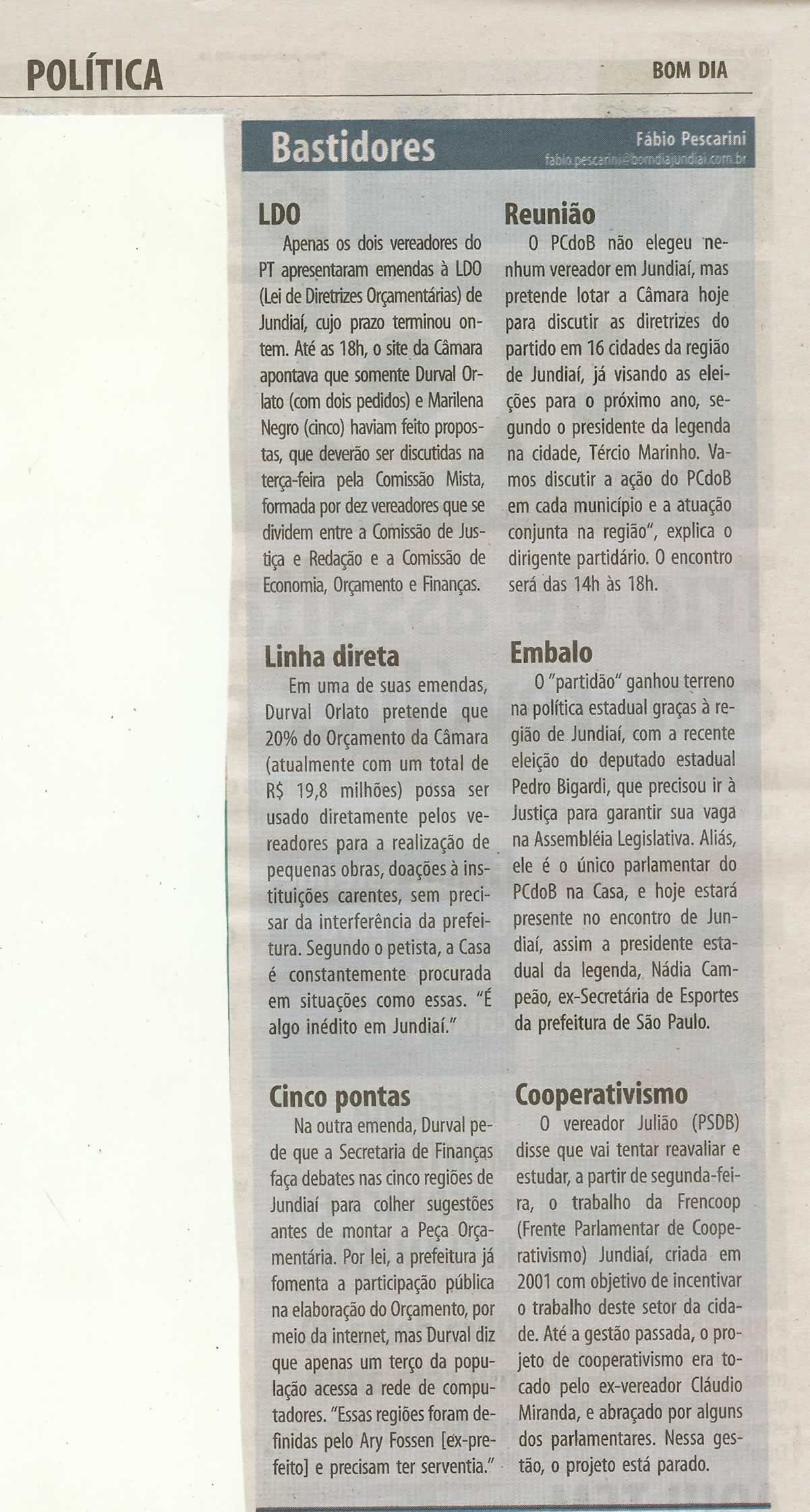 Bom Dia Jundiaí - 04/07/2009