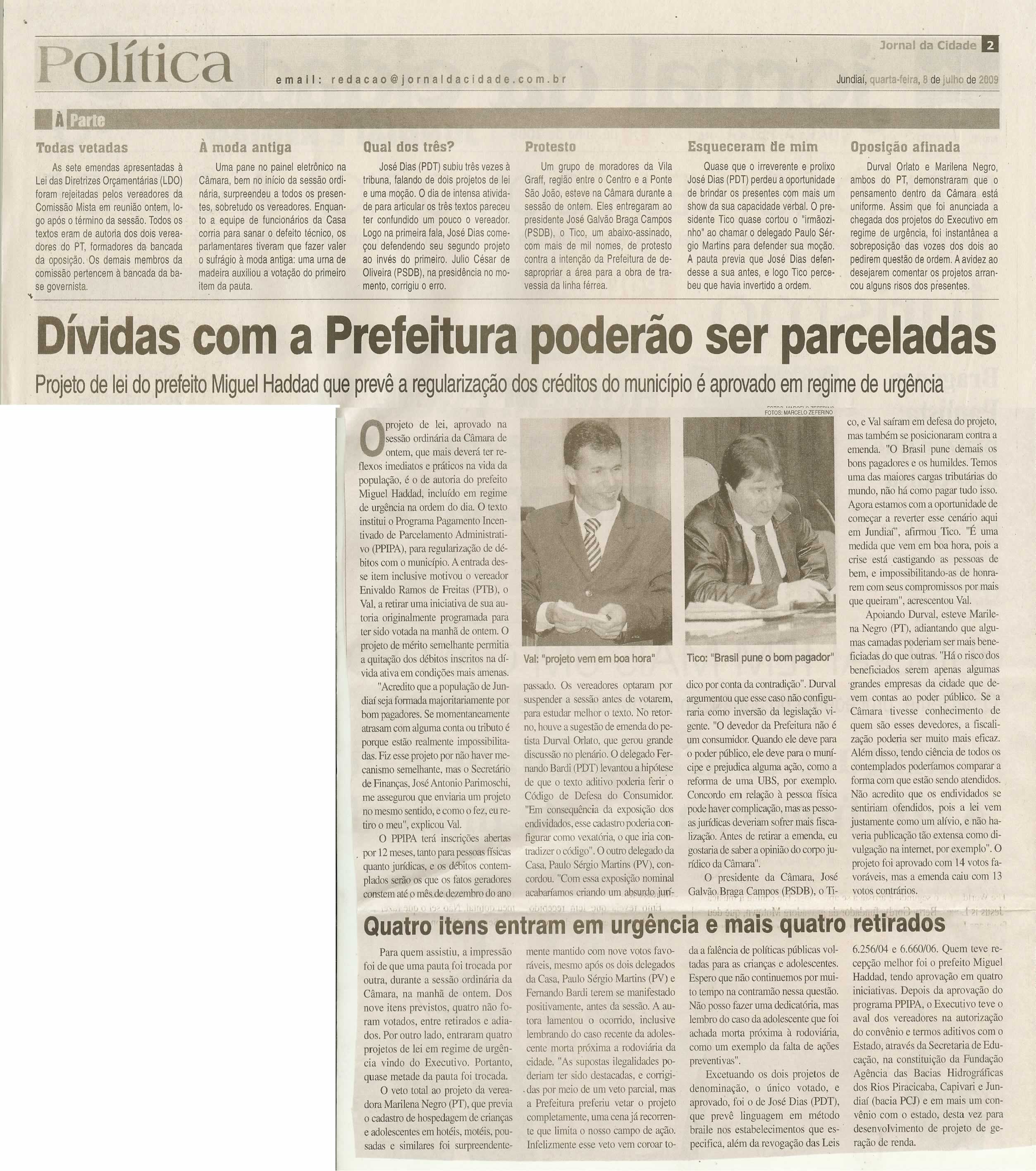 Jornal da Cidade - 08/07/2009