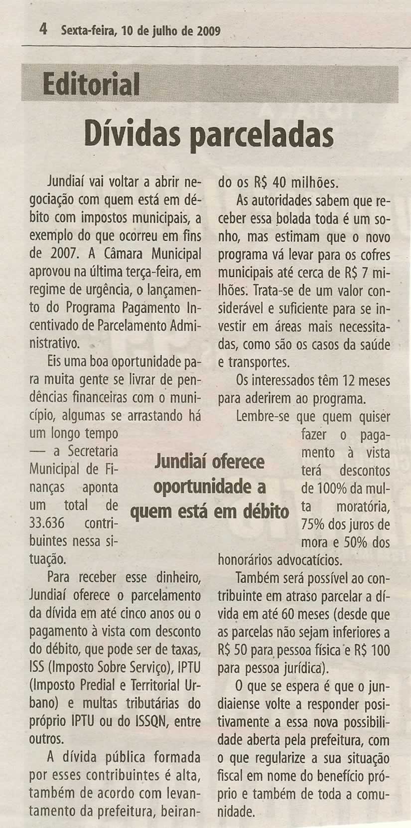 Bom Dia Jundiaí - 10/07/2009