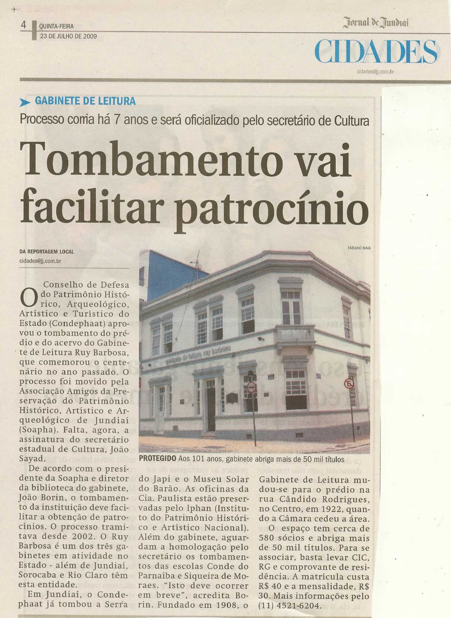 Jornal de Jundiaí - 23/07/2009