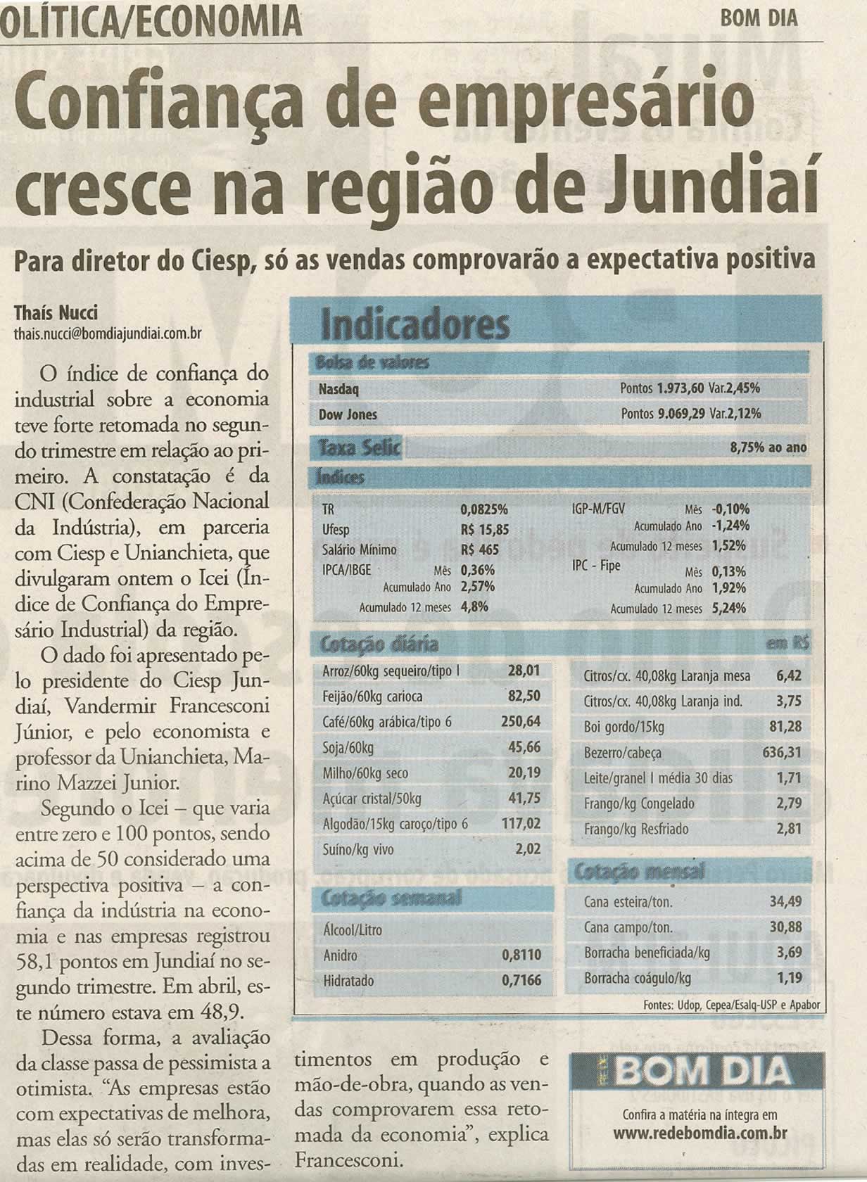Bom Dia Jundiaí - 24/07/2009