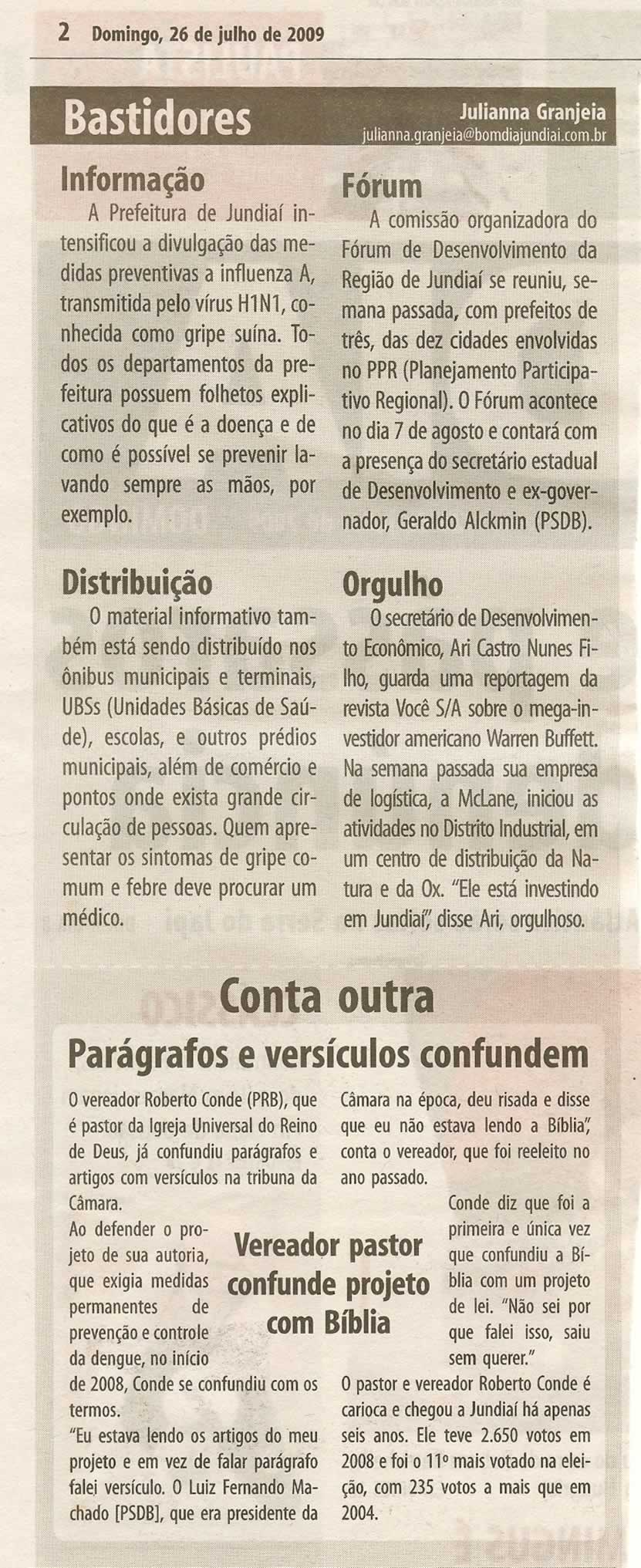 Bom Dia Jundiaí - 26/07/2009