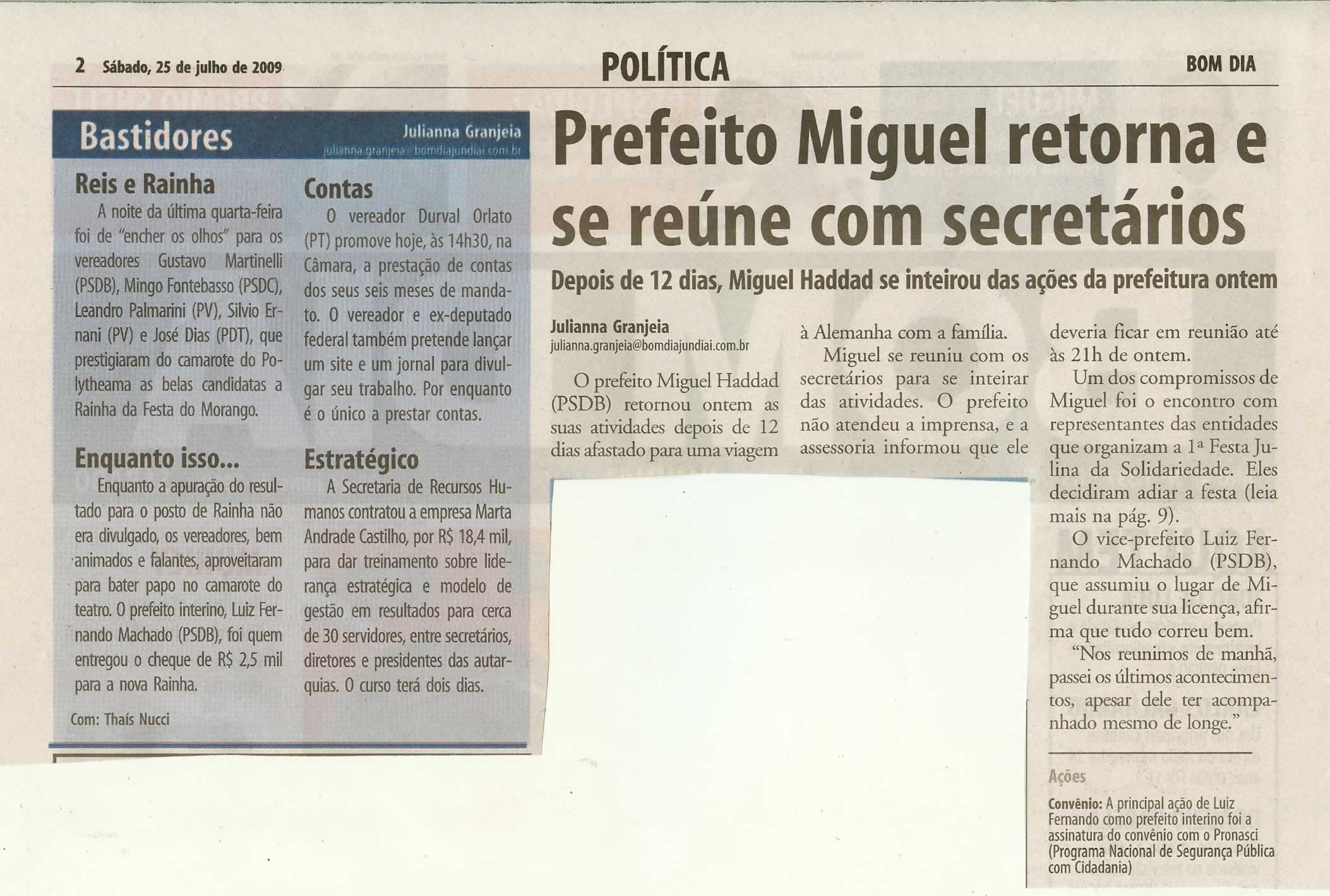 Bom Dia Jundiaí - 25/07/2009