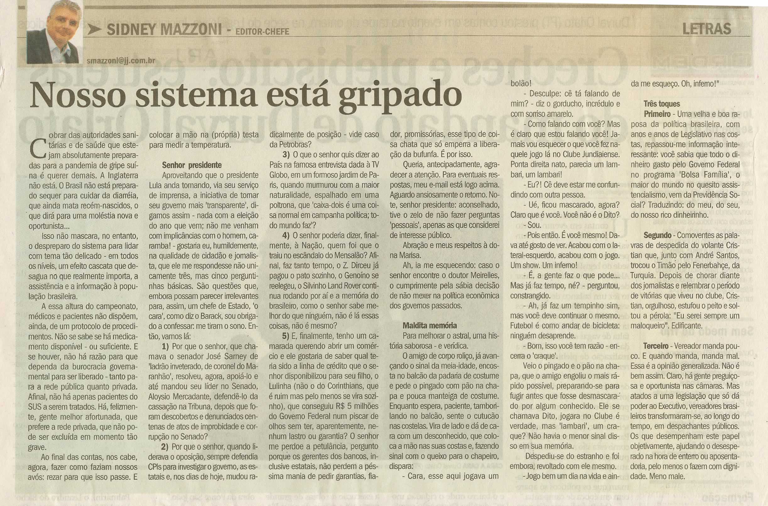 Jornal de Jundiaí - 26/07/2009