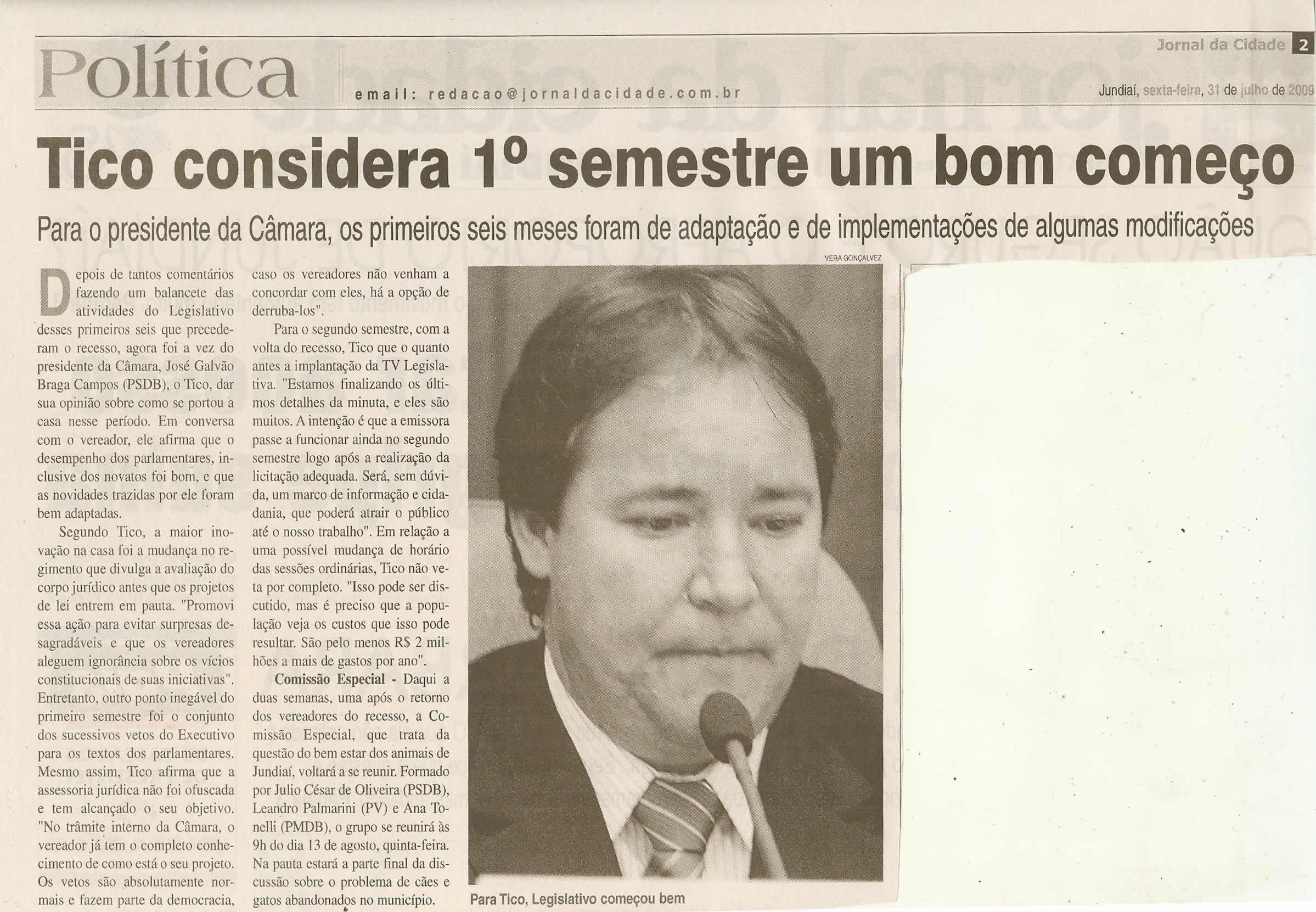 Jornal da Cidade - 31/07/2009