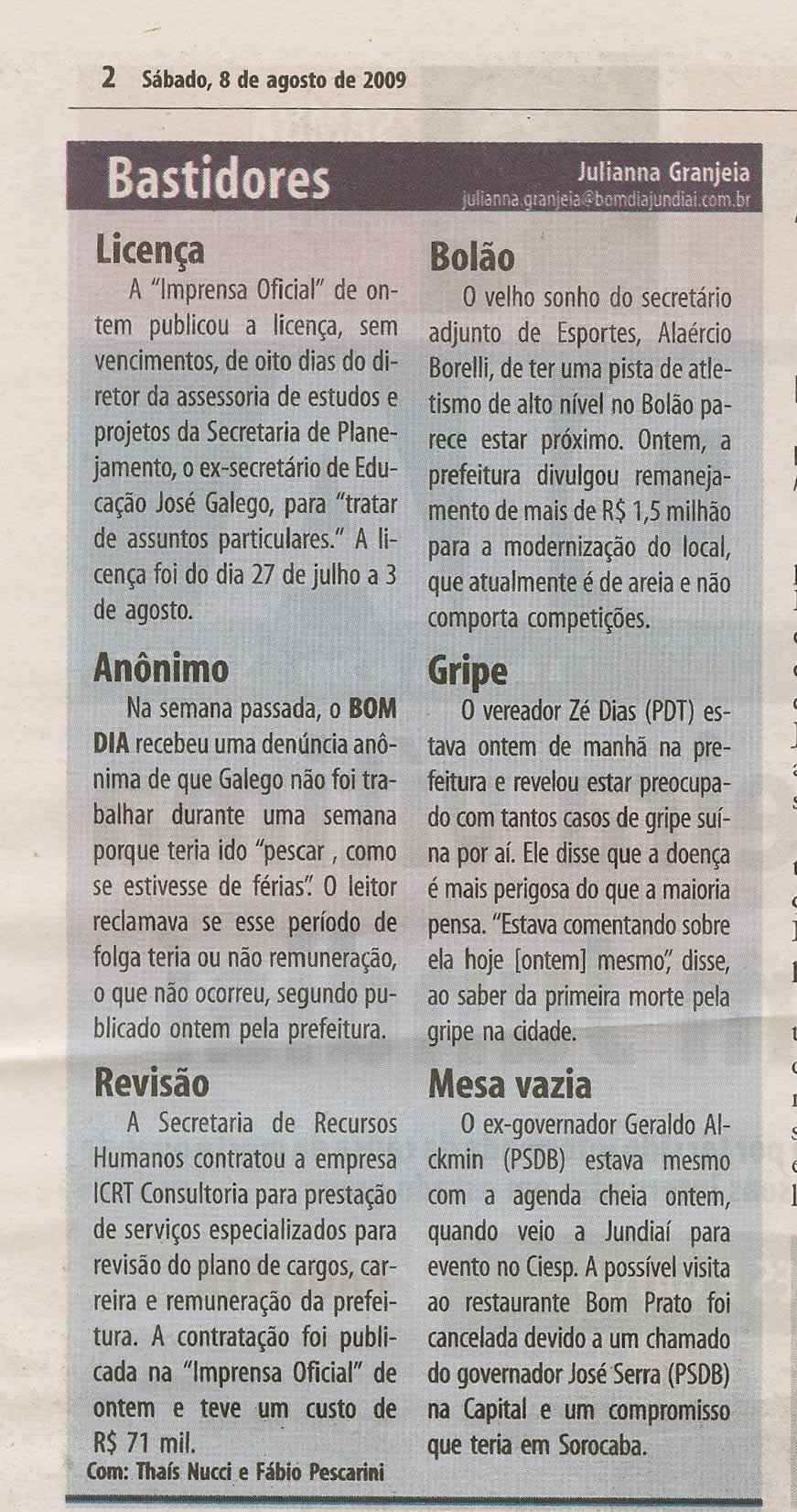 Bom Dia Jundiaí - 08/08/2009