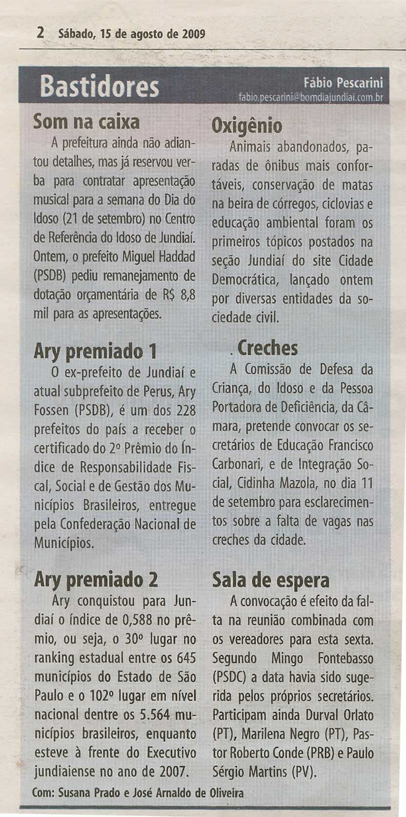 Bom Dia Jundiaí - 15/08/2009