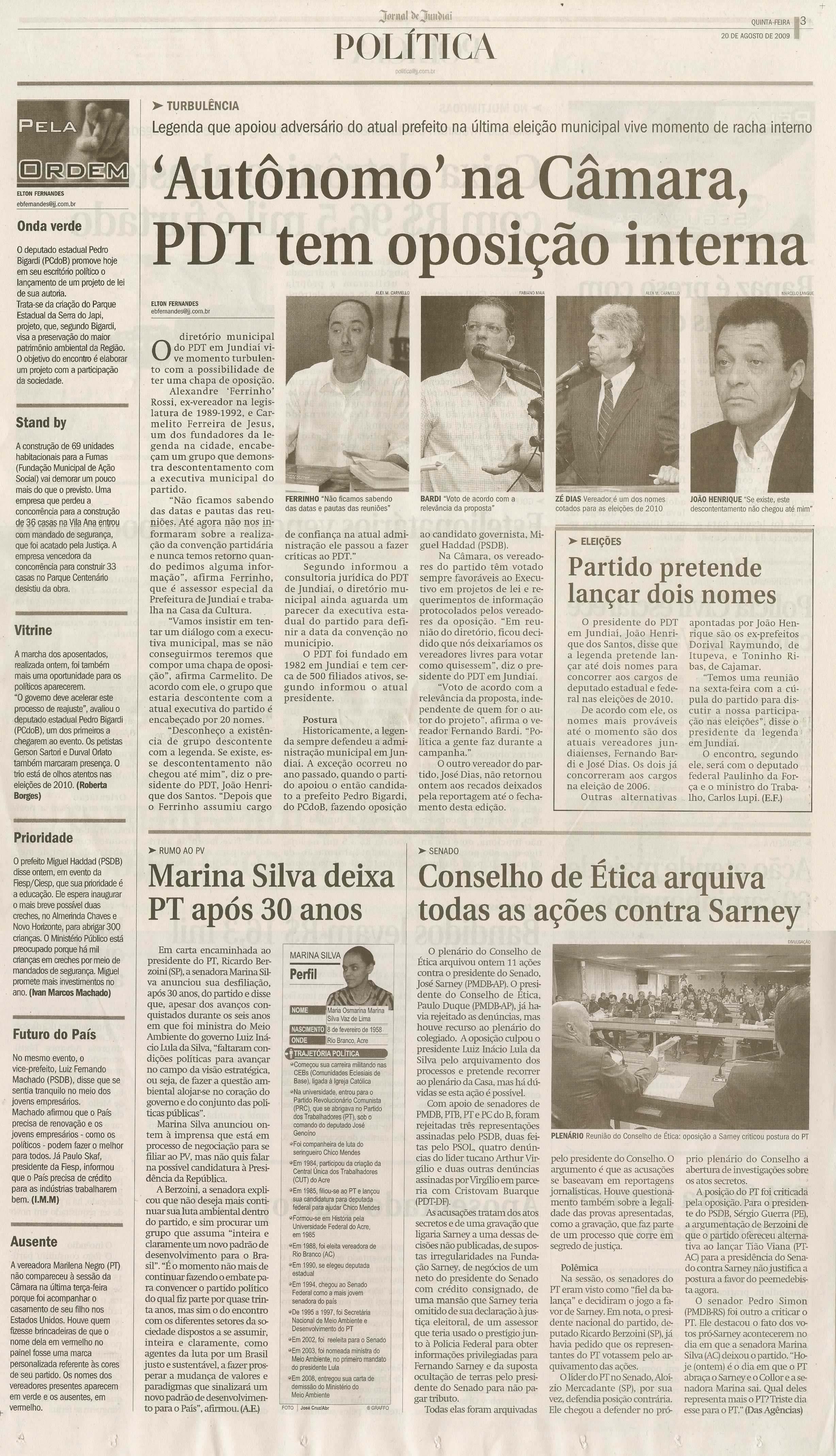 Jornal de Jundiaí - 20/08/2009