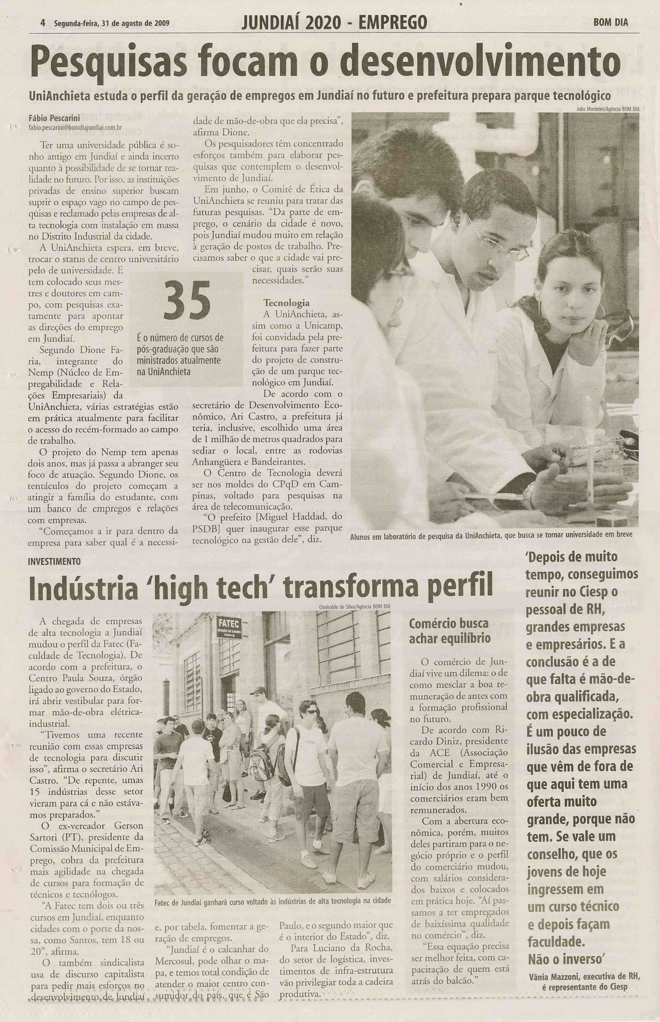Bom Dia Jundiaí - 31/08/2009