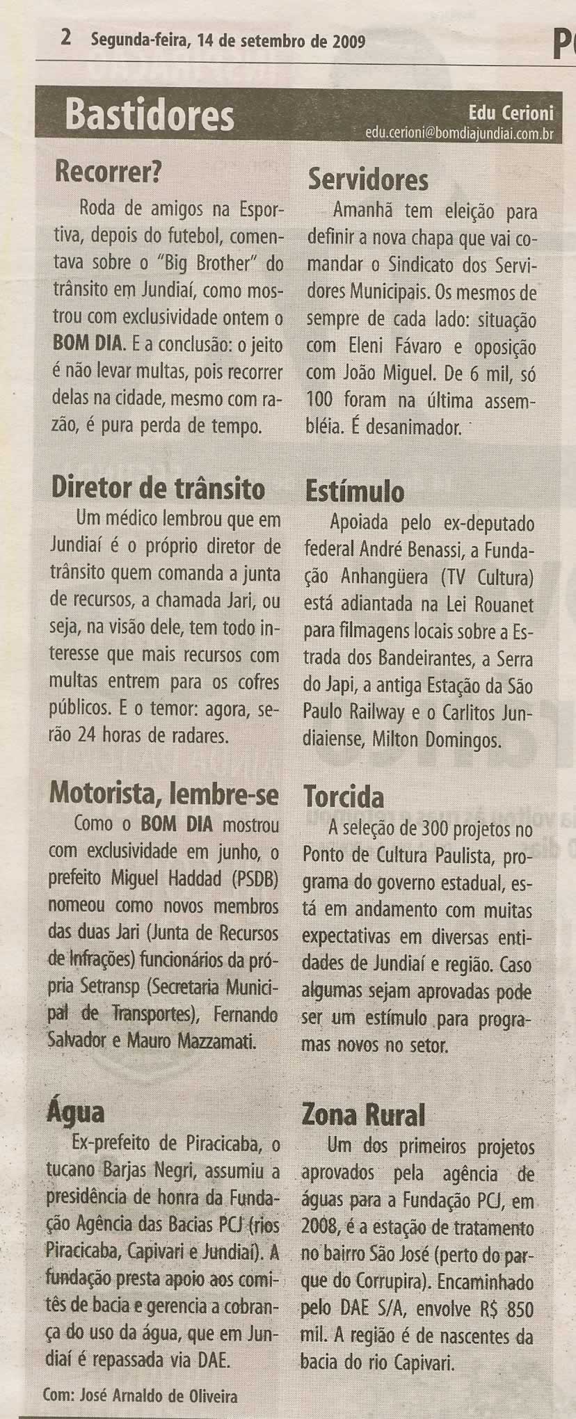 Bom Dia Jundiaí - 14/09/2009