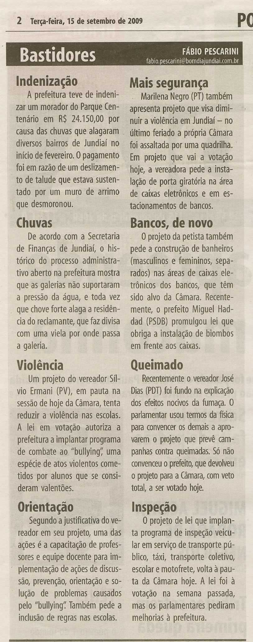 Bom Dia Jundiaí - 15/09/2009