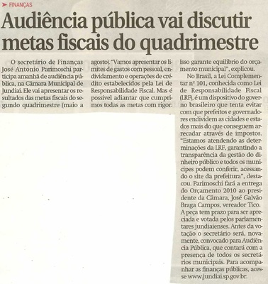 Jornal de Jundiaí - 29/09/2009