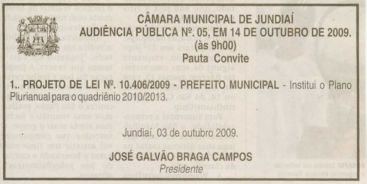 Jornal de Jundiaí - 03/10/2009