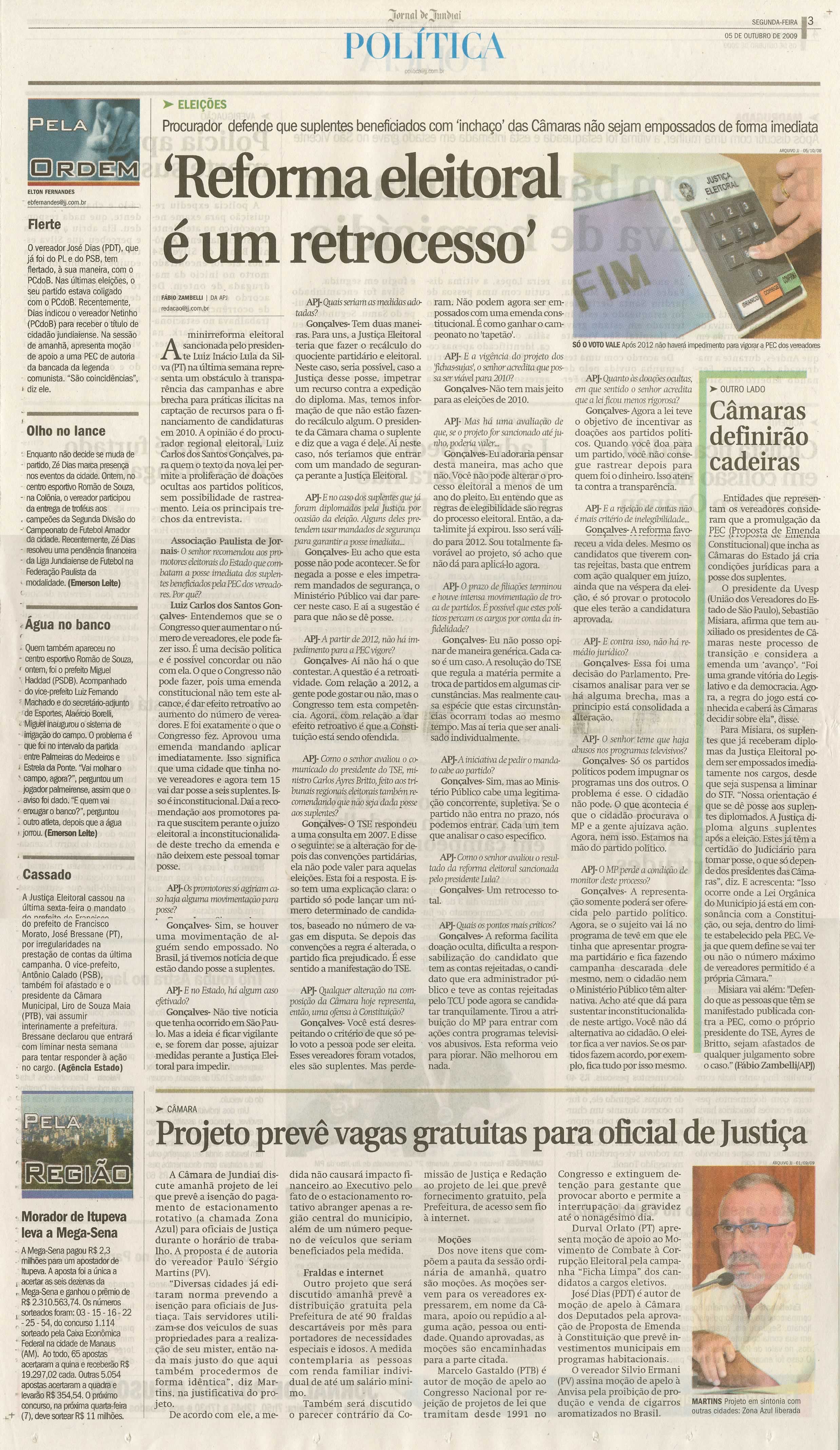 Jornal de Jundiaí - 05/10/2009