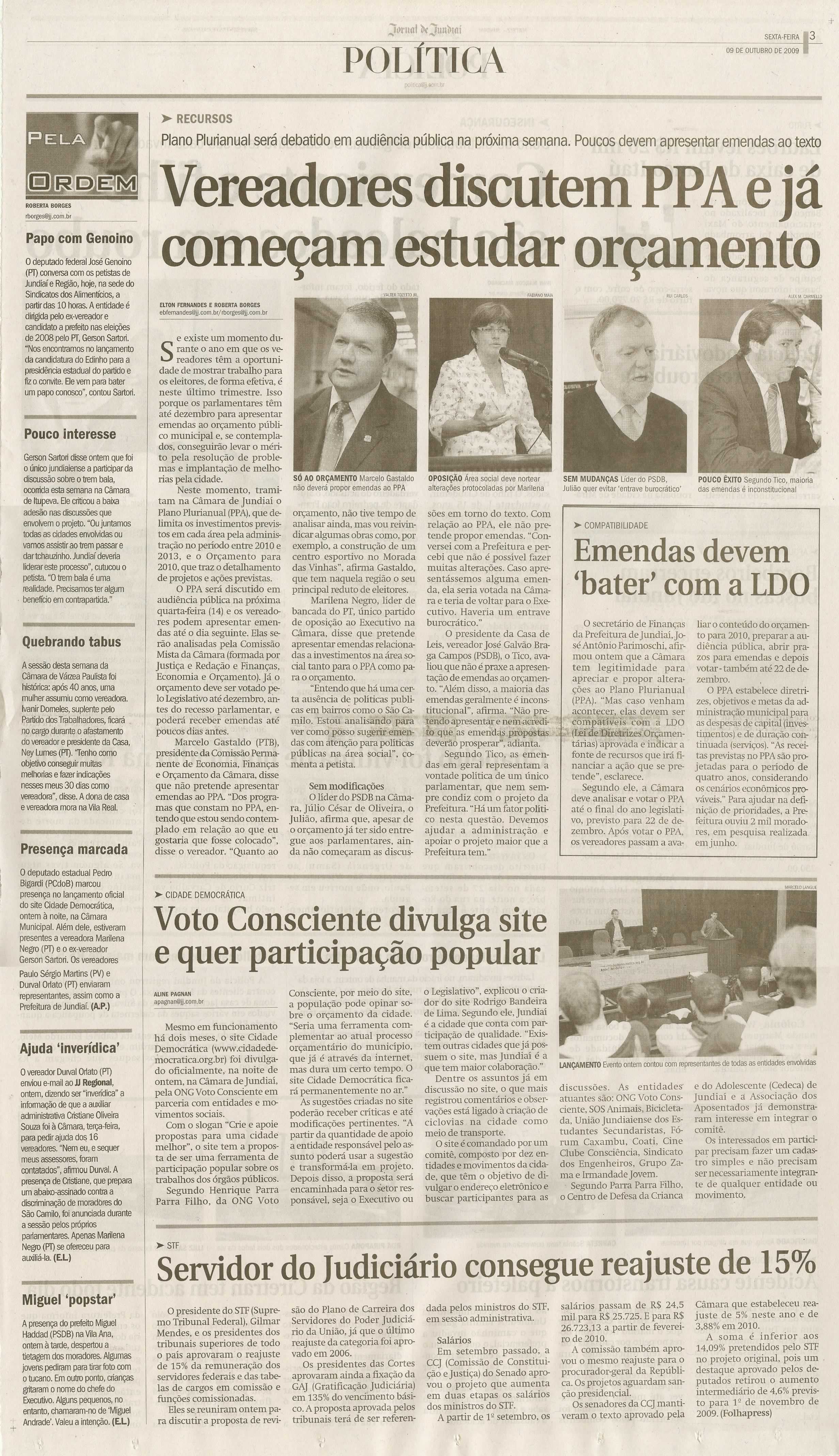 Jornal de Jundiaí - 09/10/2009