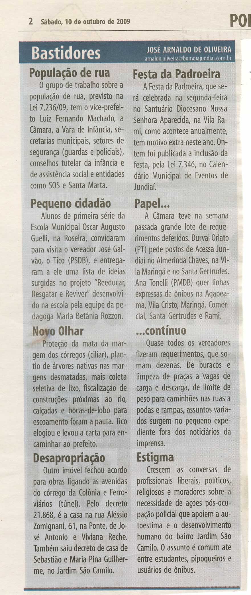 Bom Dia Jundiaí - 10/10/2009