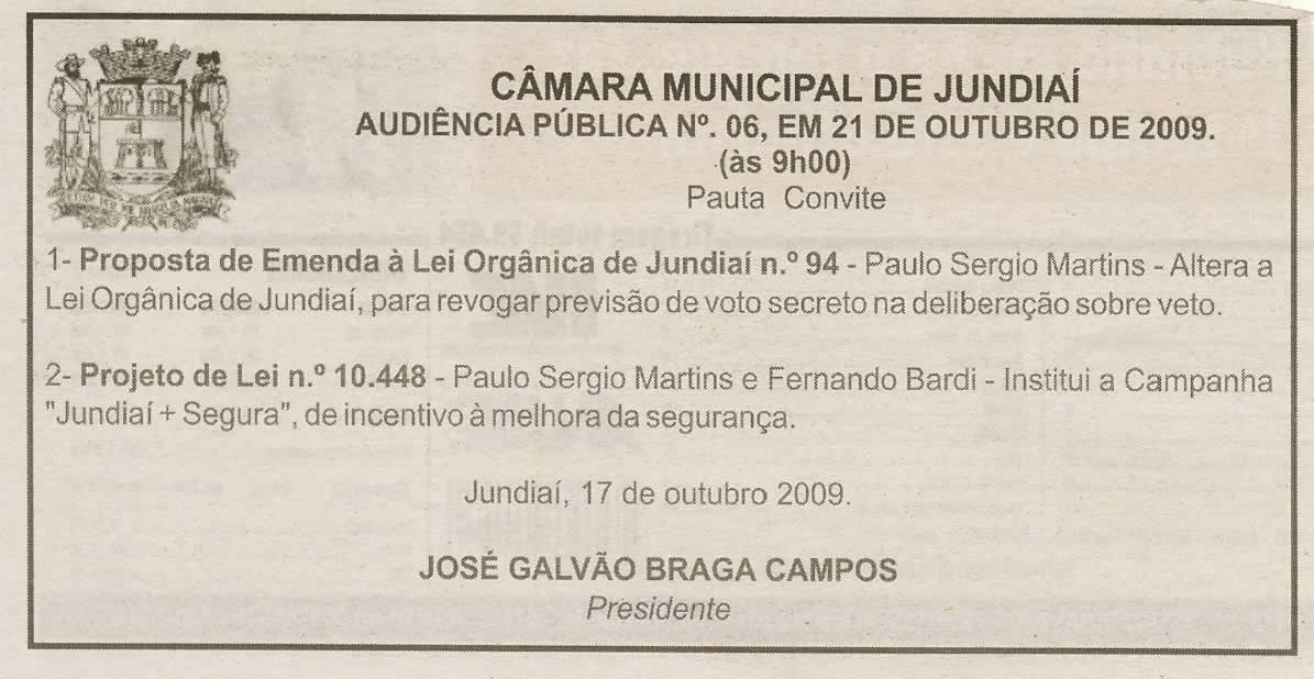 Bom Dia Jundiaí - 17/10/2009