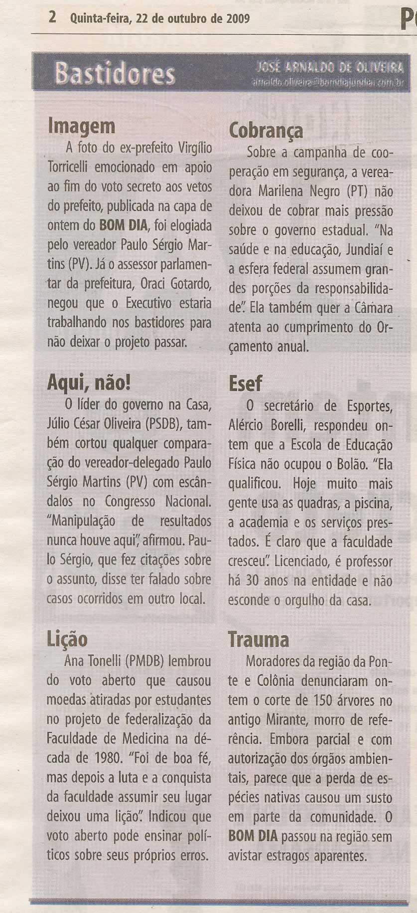 Bom Dia Jundiaí - 22/10/2009