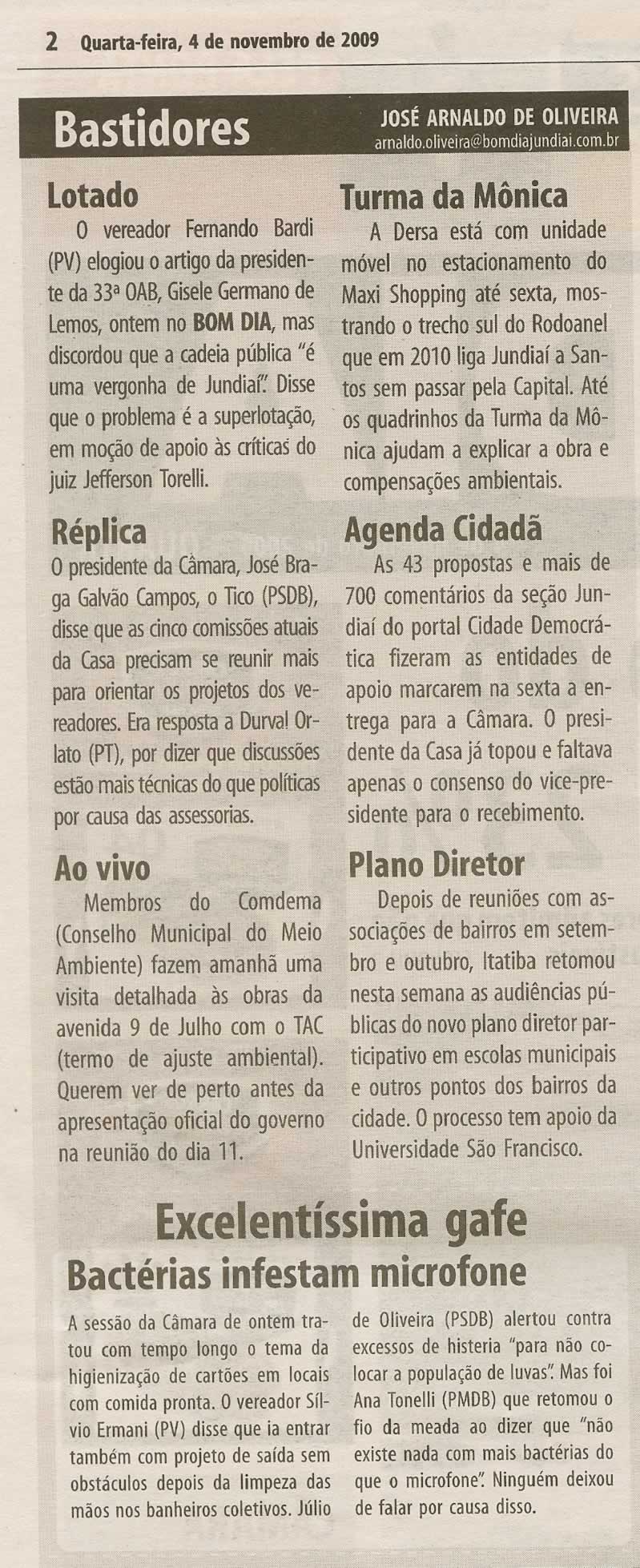 Bom Dia Jundiaí - 04/11/2009