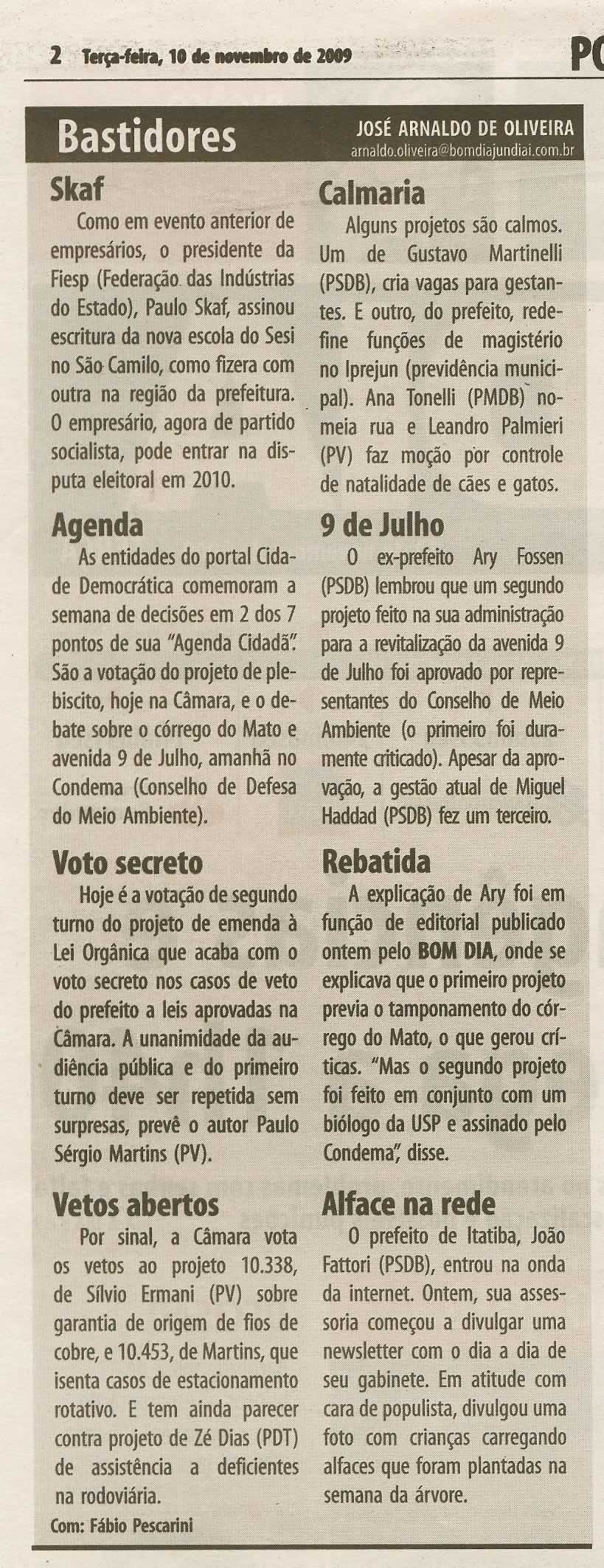 Bom Dia Jundiaí - 10/11/2009