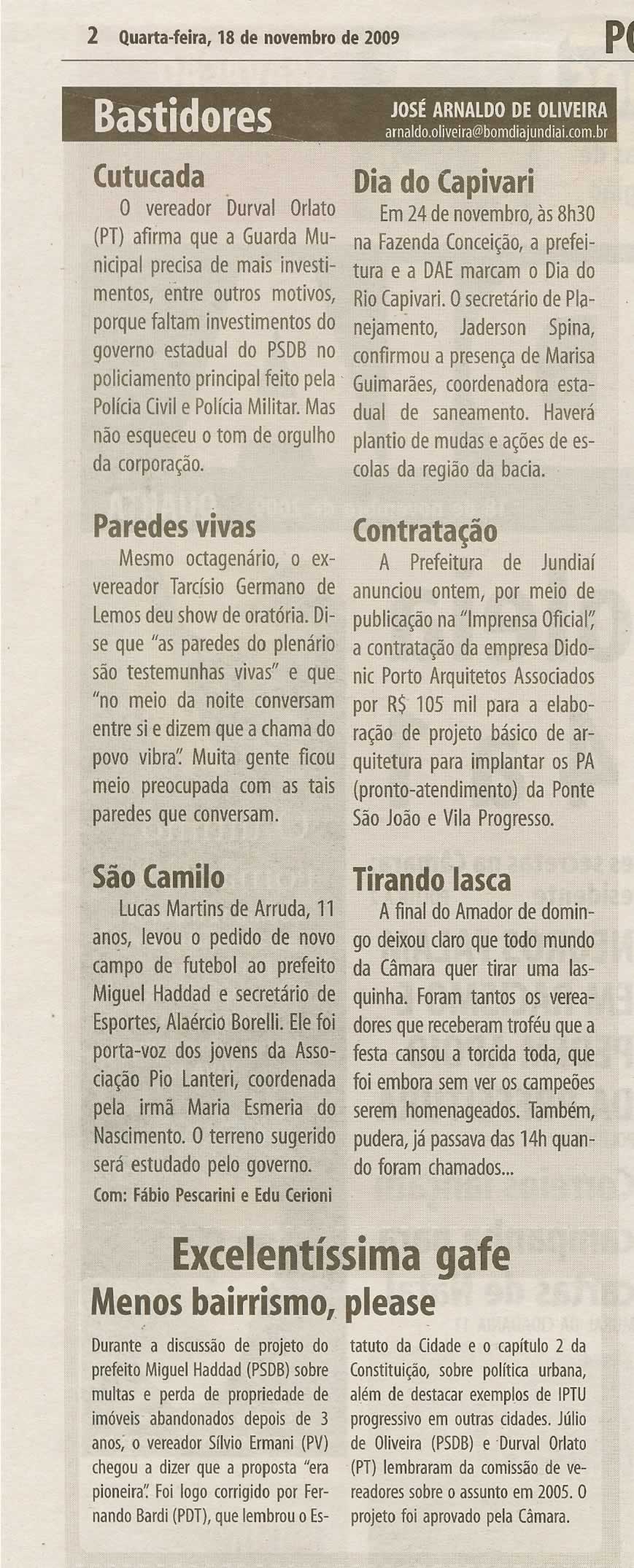 Bom Dia Jundiaí - 18/11/2009