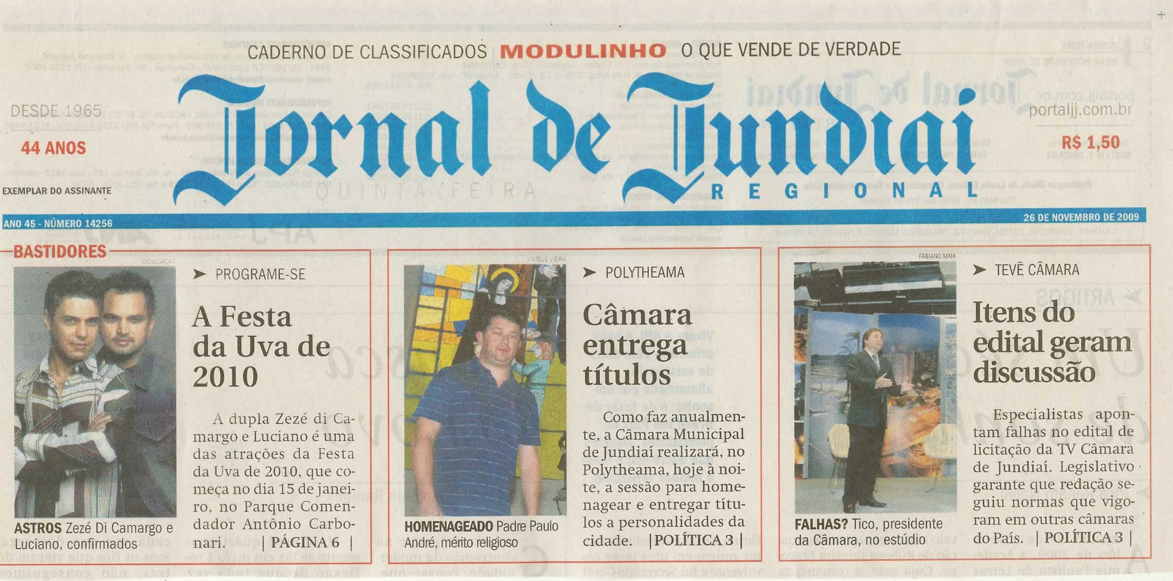 Jornal de Jundiaí - 26/11/2009