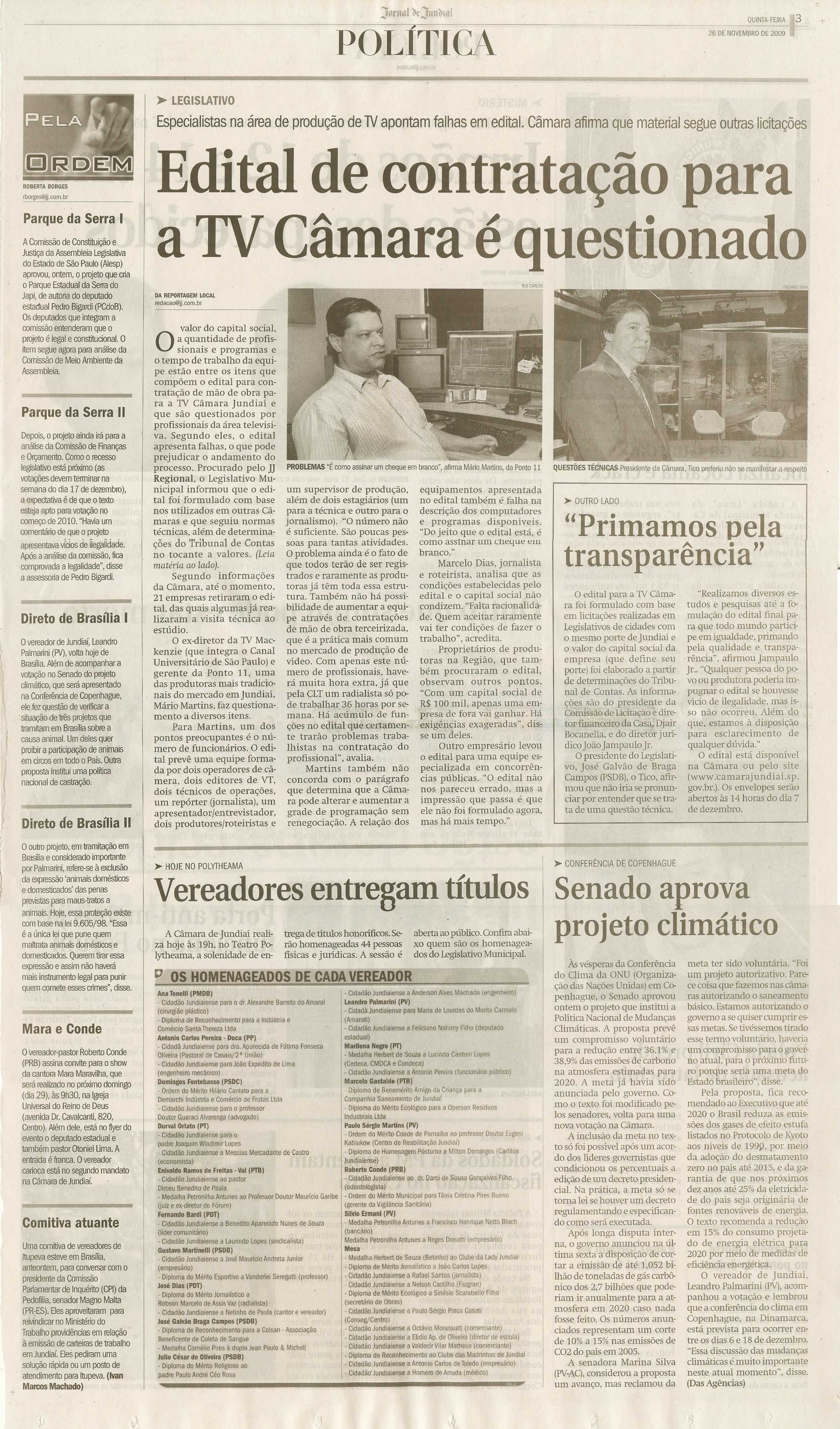 Jornal de Jundiaí - 26/11/2009
