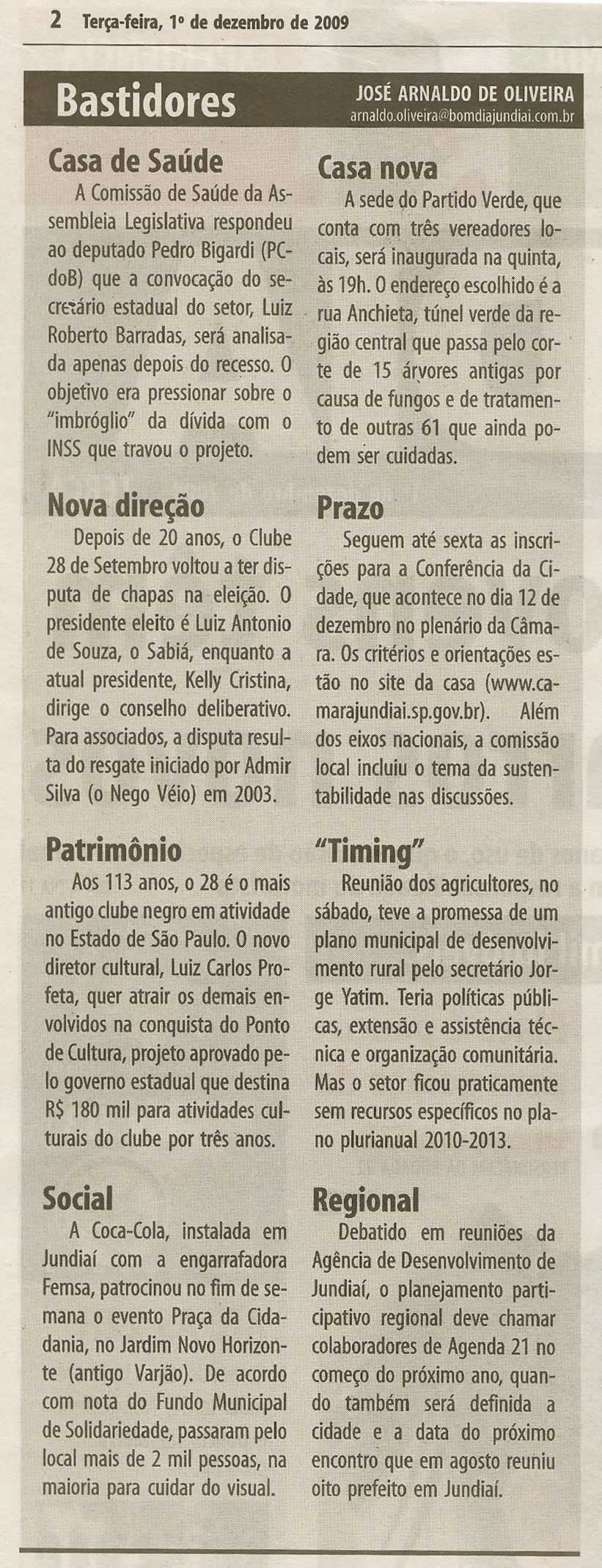 Bom Dia Jundiaí - 01/12/2009