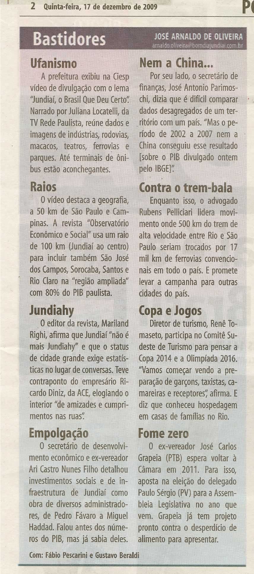 Bom Dia Jundiaí - 17/12/2009