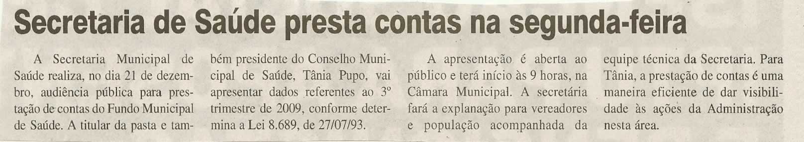 Jornal da Cidade - 19/12/2009
