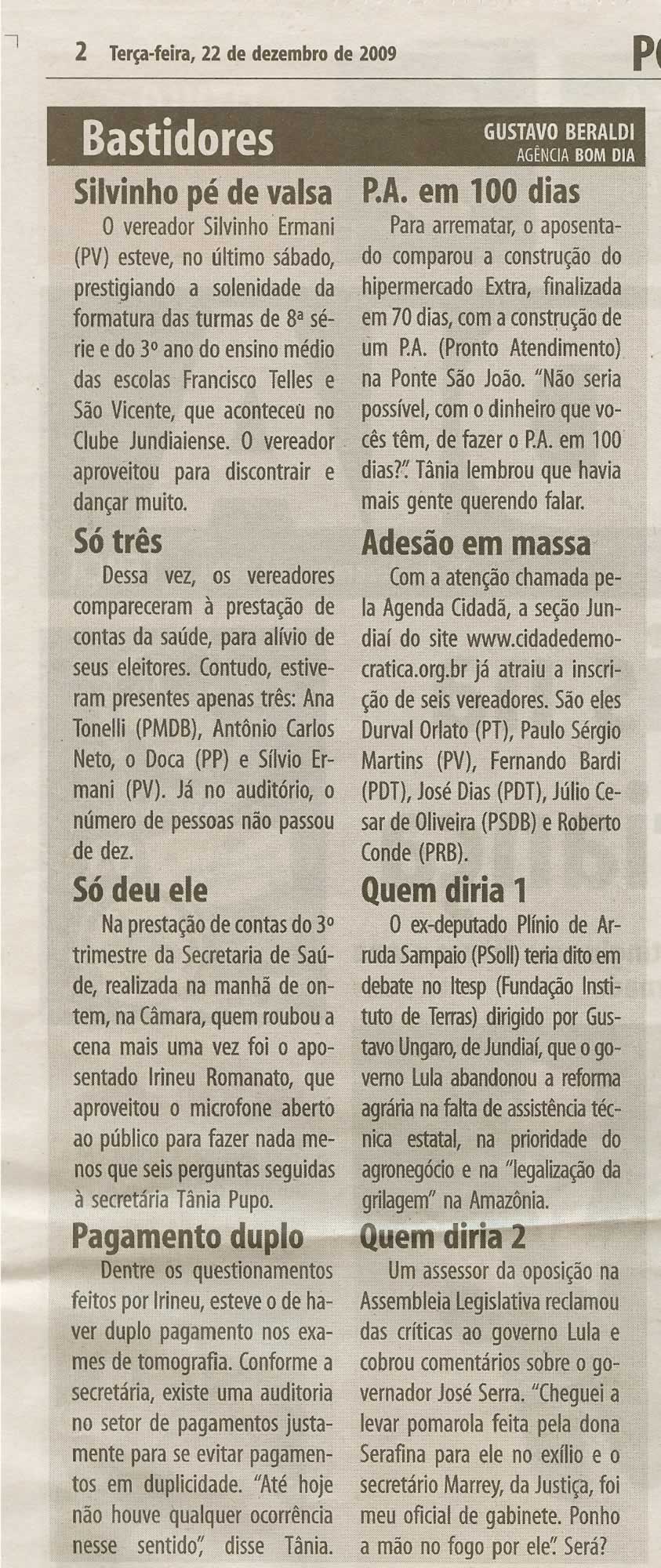 Bom Dia Jundiaí - 22/12/2009