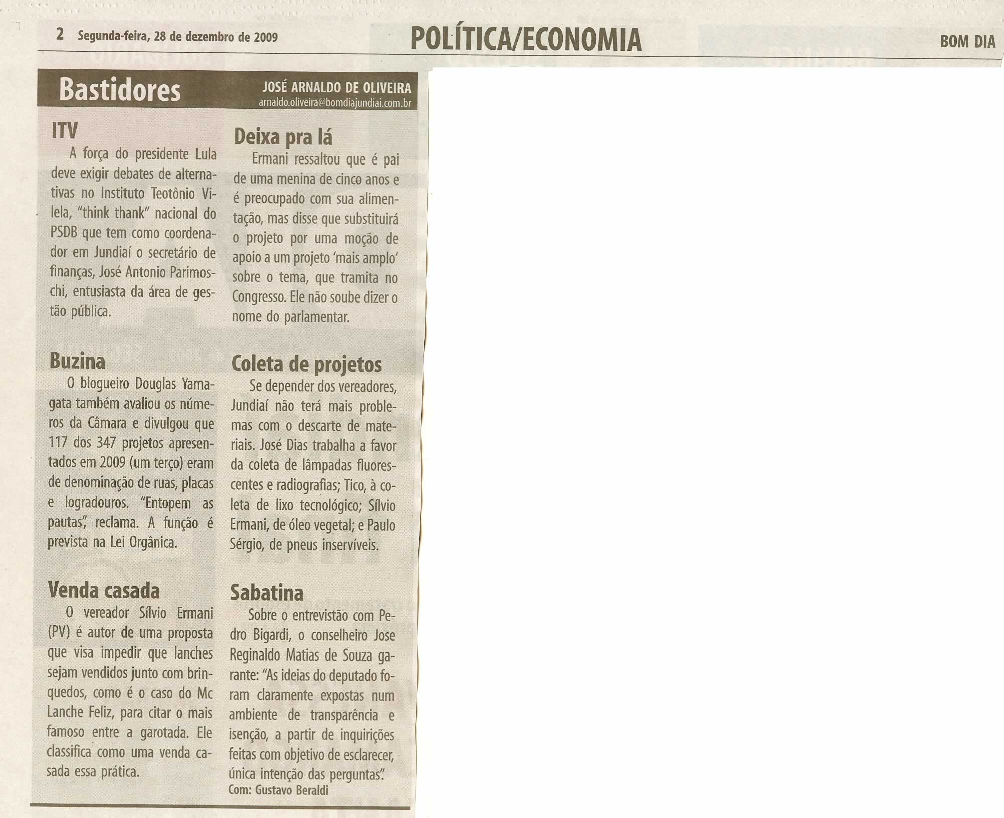Bom Dia Jundiaí - 28/12/2009