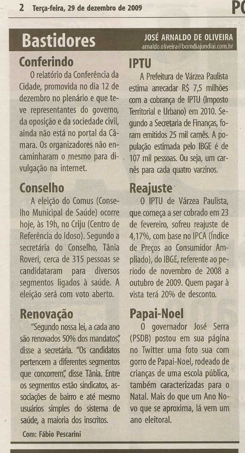 Bom Dia Jundiaí - 29/12/2009