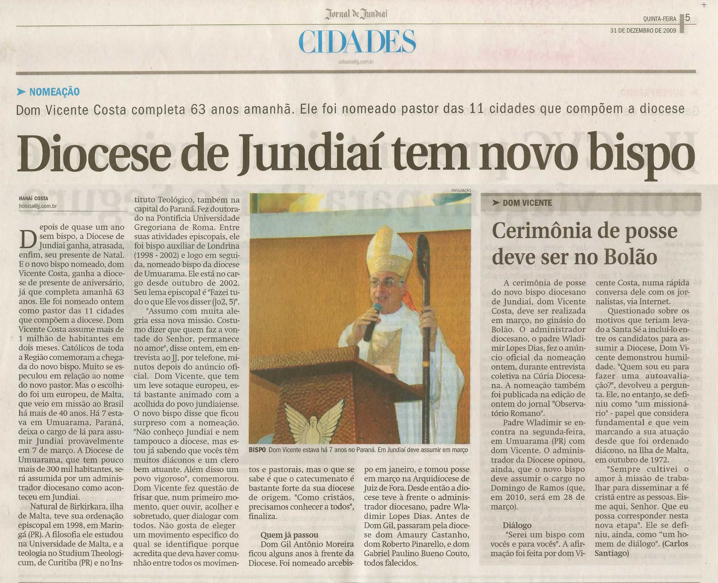 Jornal de Jundiaí - 31/12/2009