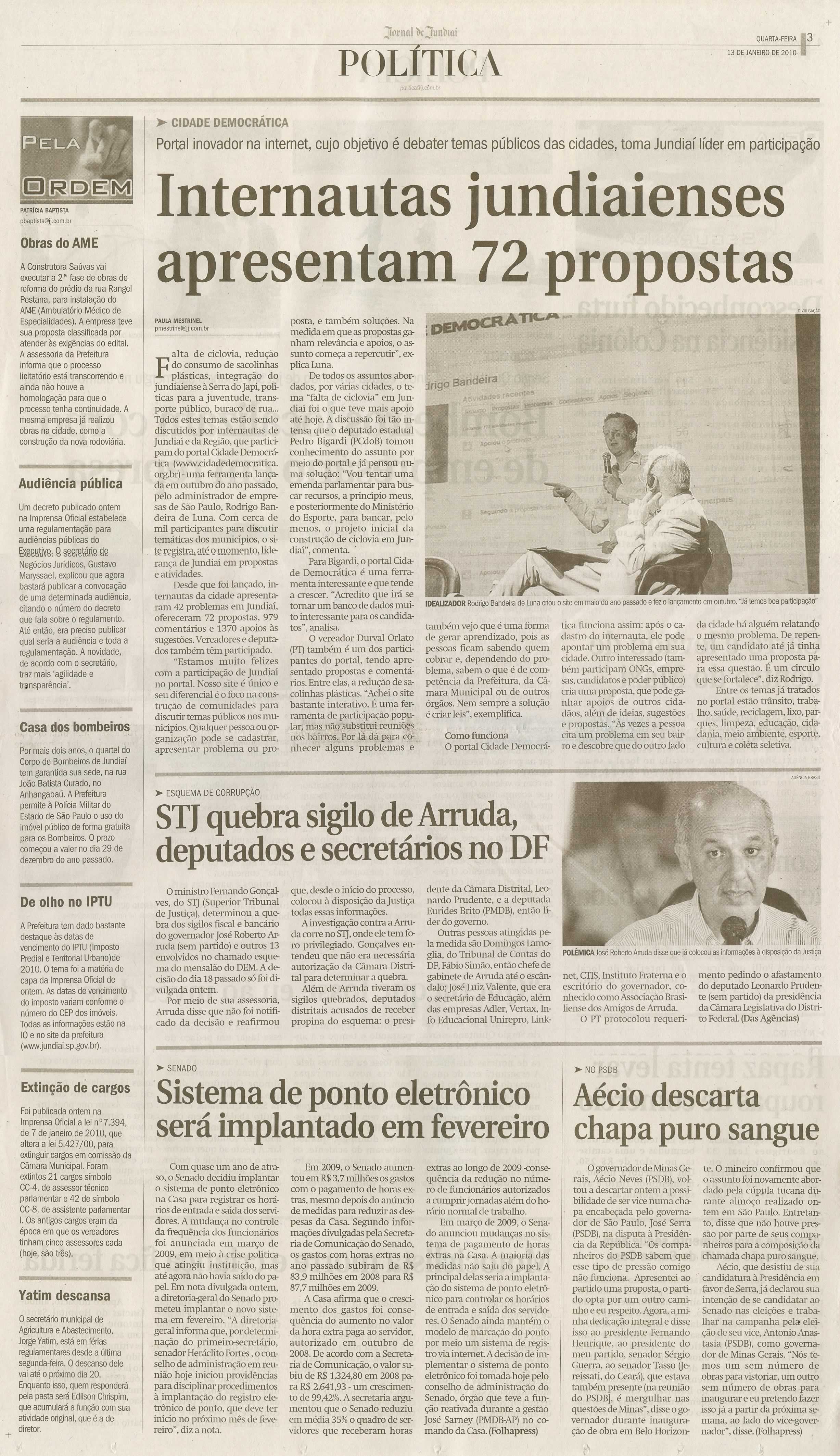 Jornal de Jundiaí - 13/01/2010