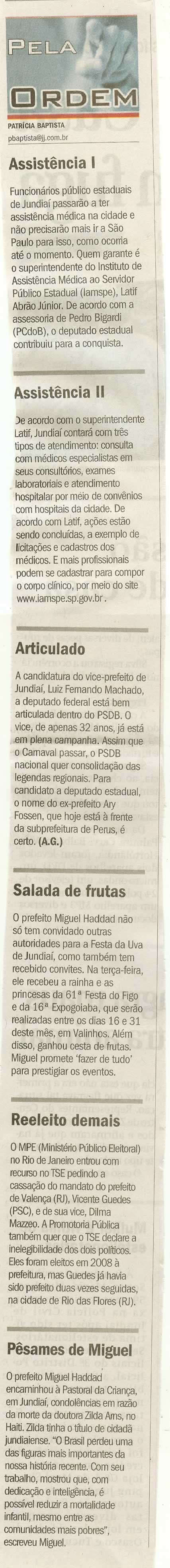 Jornal de Jundiaí - 14/01/2010