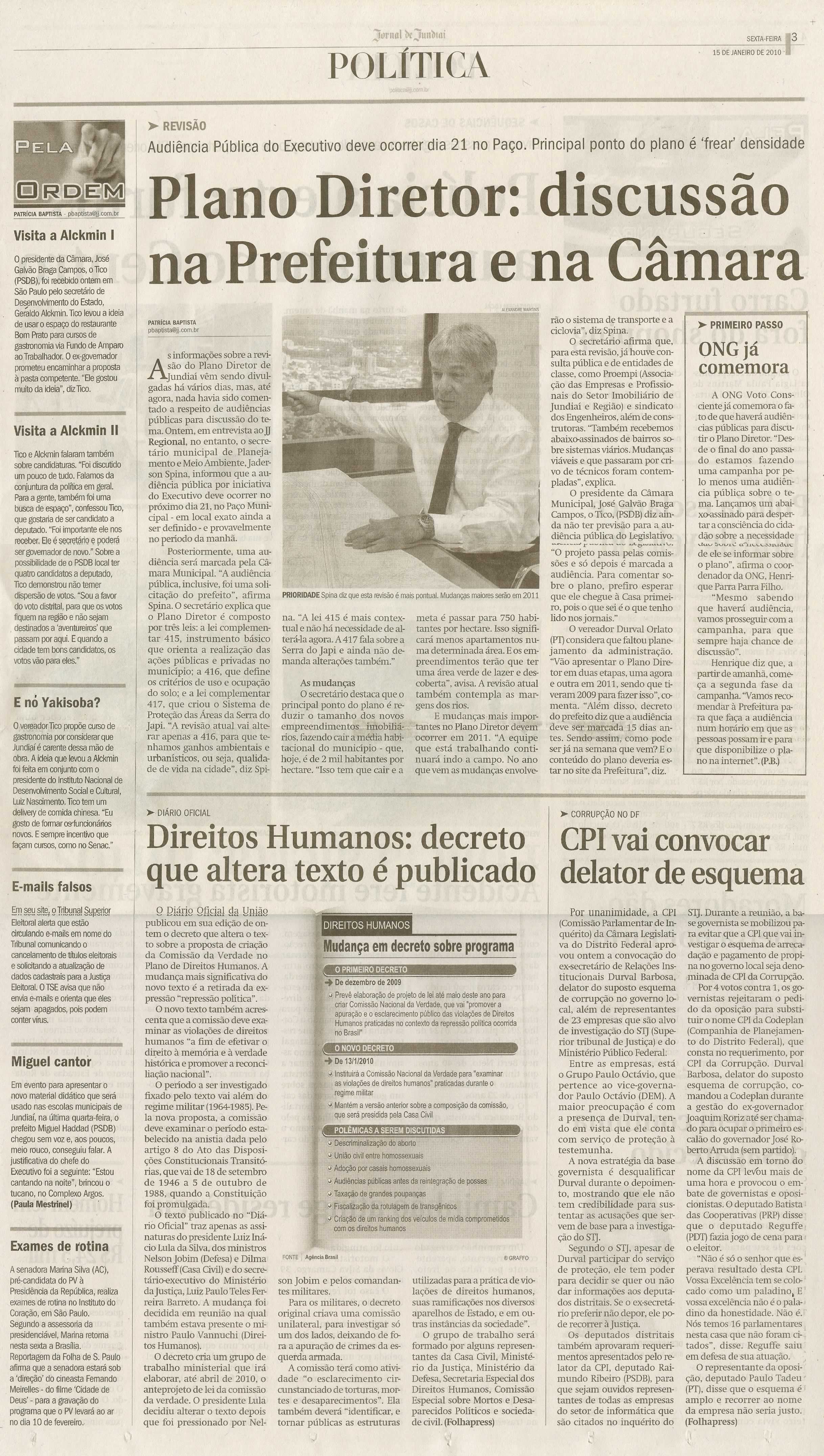 Jornal de Jundiaí - 15/01/2010