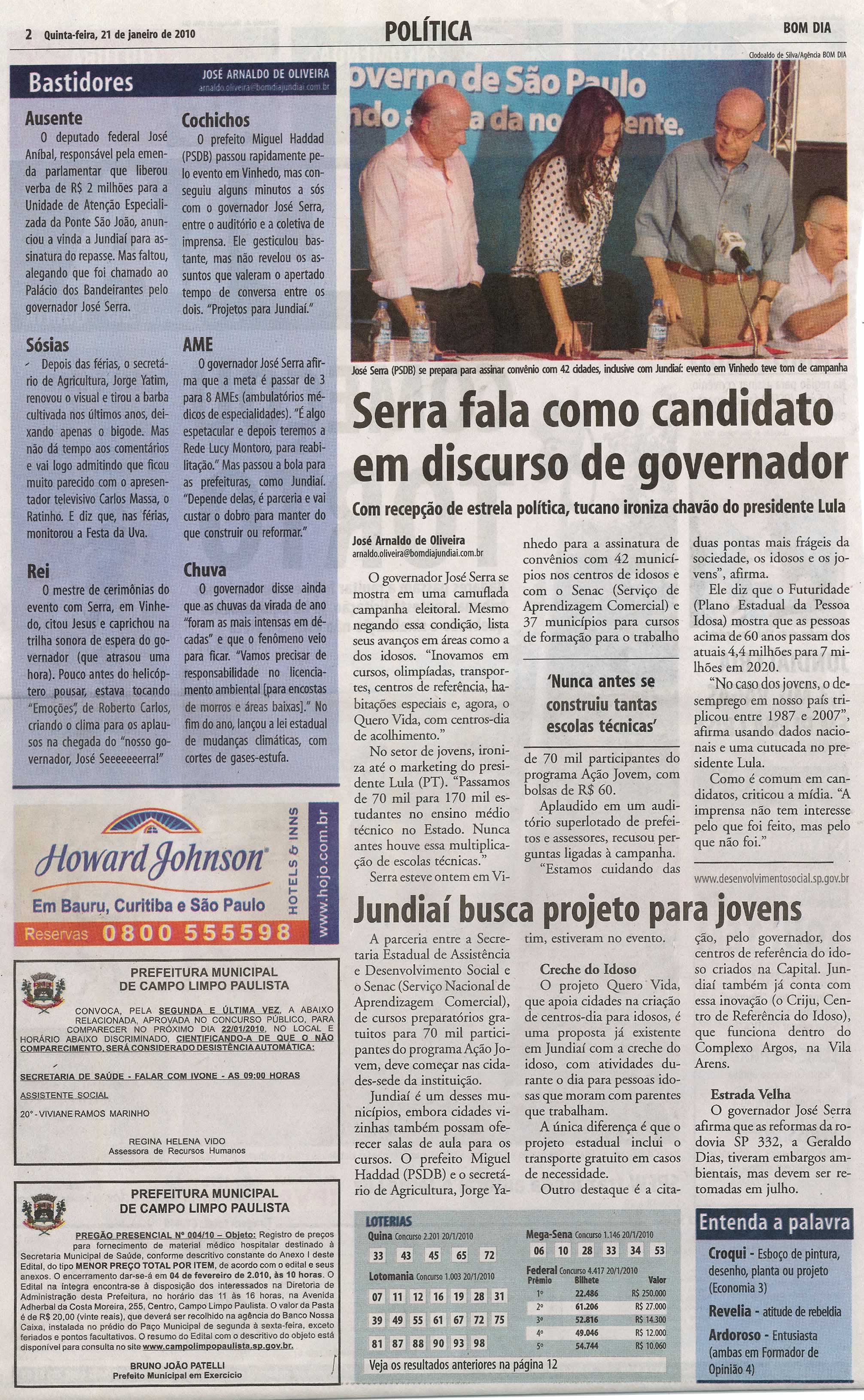 Bom Dia Jundiaí - 21/01/2010
