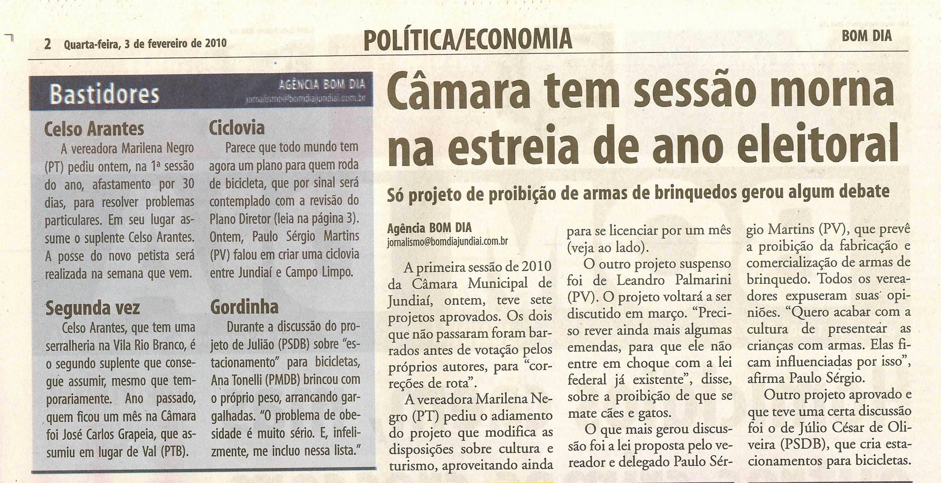 Bom Dia Jundiaí - 03/02/2010