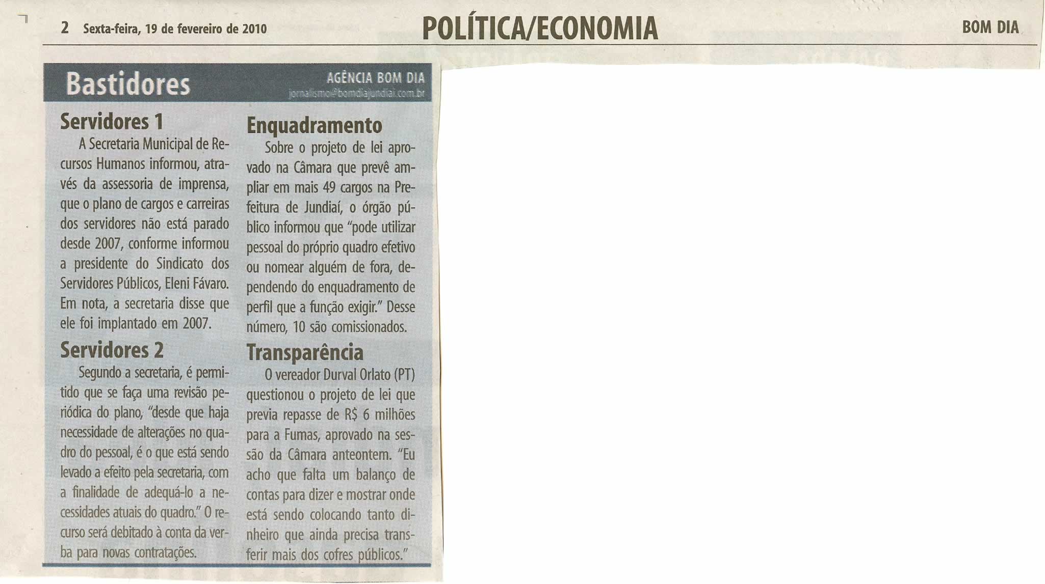Bom Dia Jundiaí - 19/02/2010