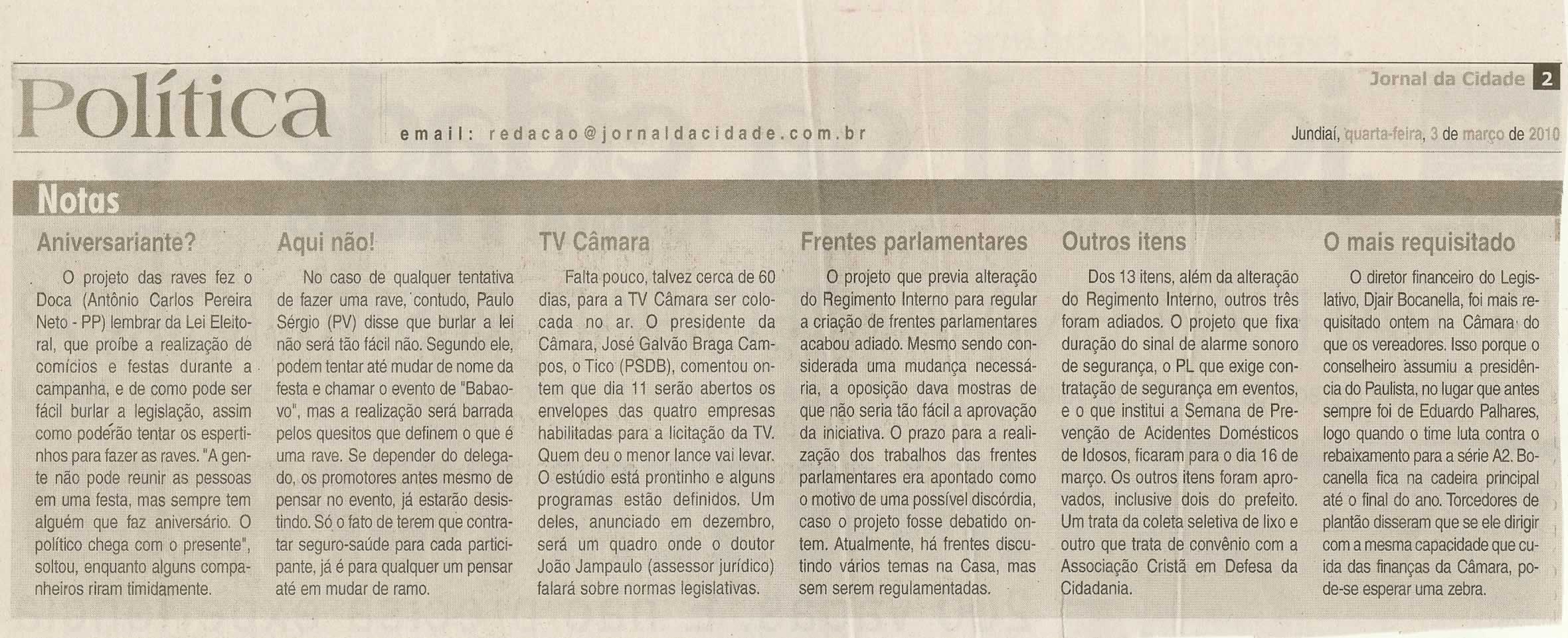 Jornal da Cidade - 03/03/2010