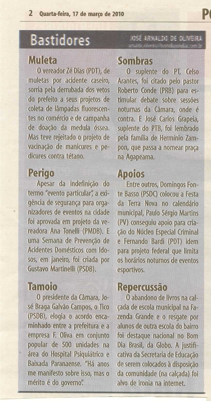 Bom Dia Jundiaí - 17/03/2010