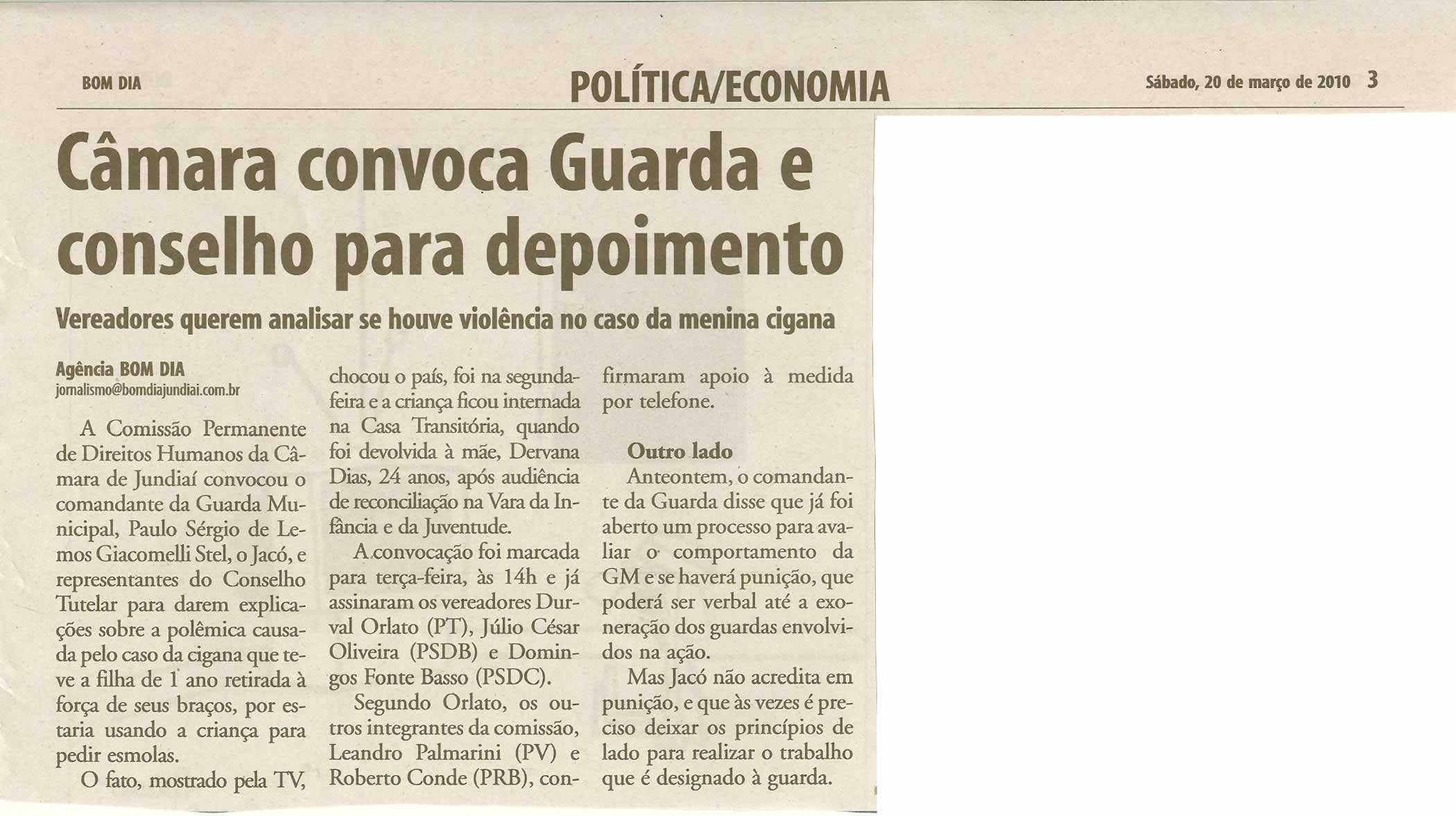 Bom Dia Jundiaí - 20/03/2010